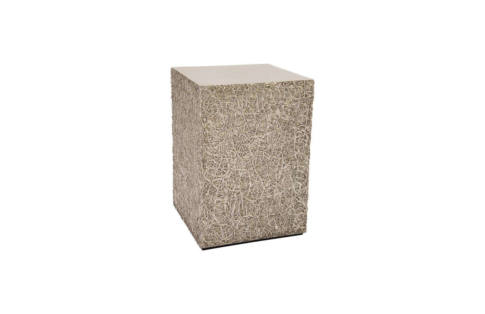 String Theory Pedestal, Silver Leaf, SM - Frankwebs
