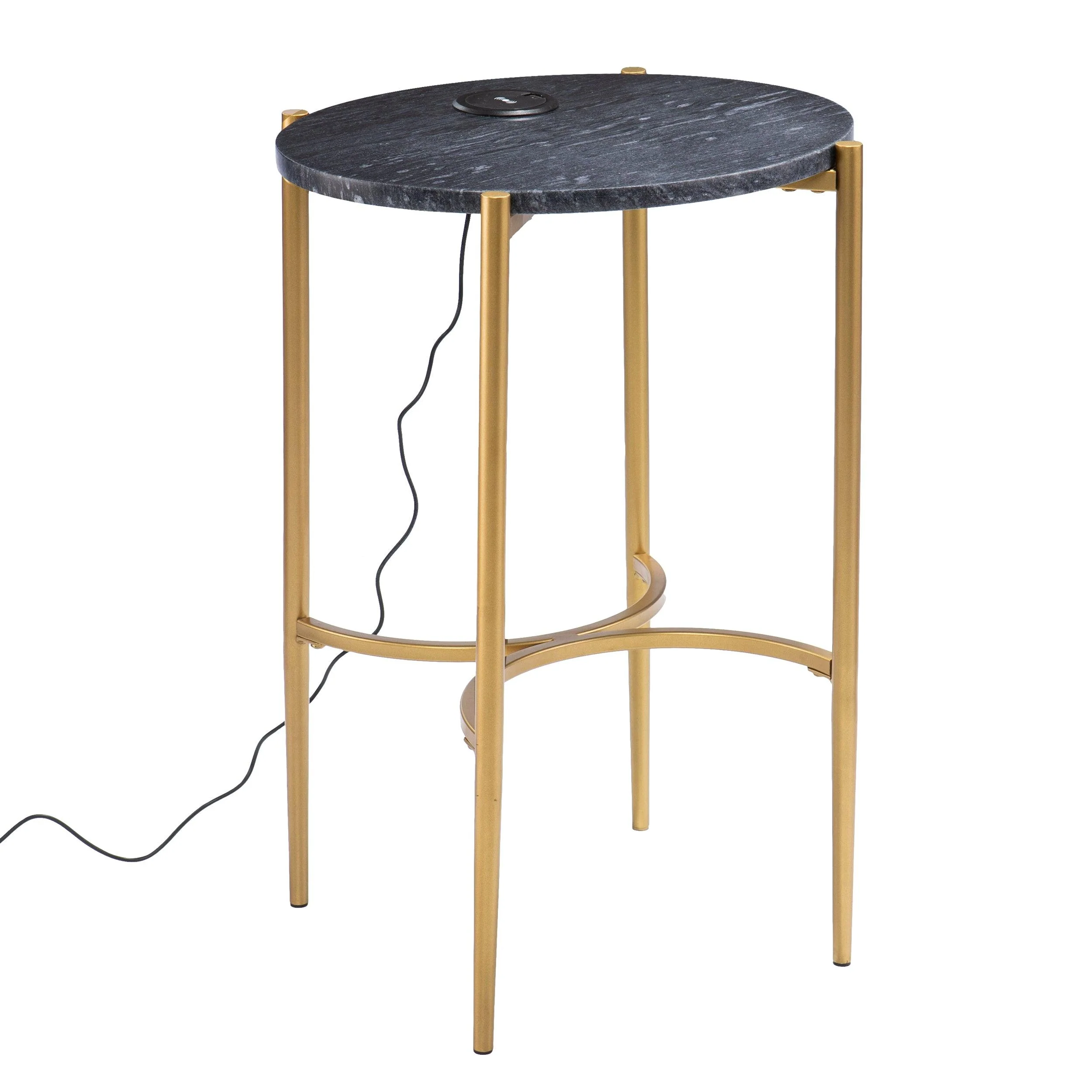 Clarvin Side Table w/ Wireless Charging Station - Frankwebs