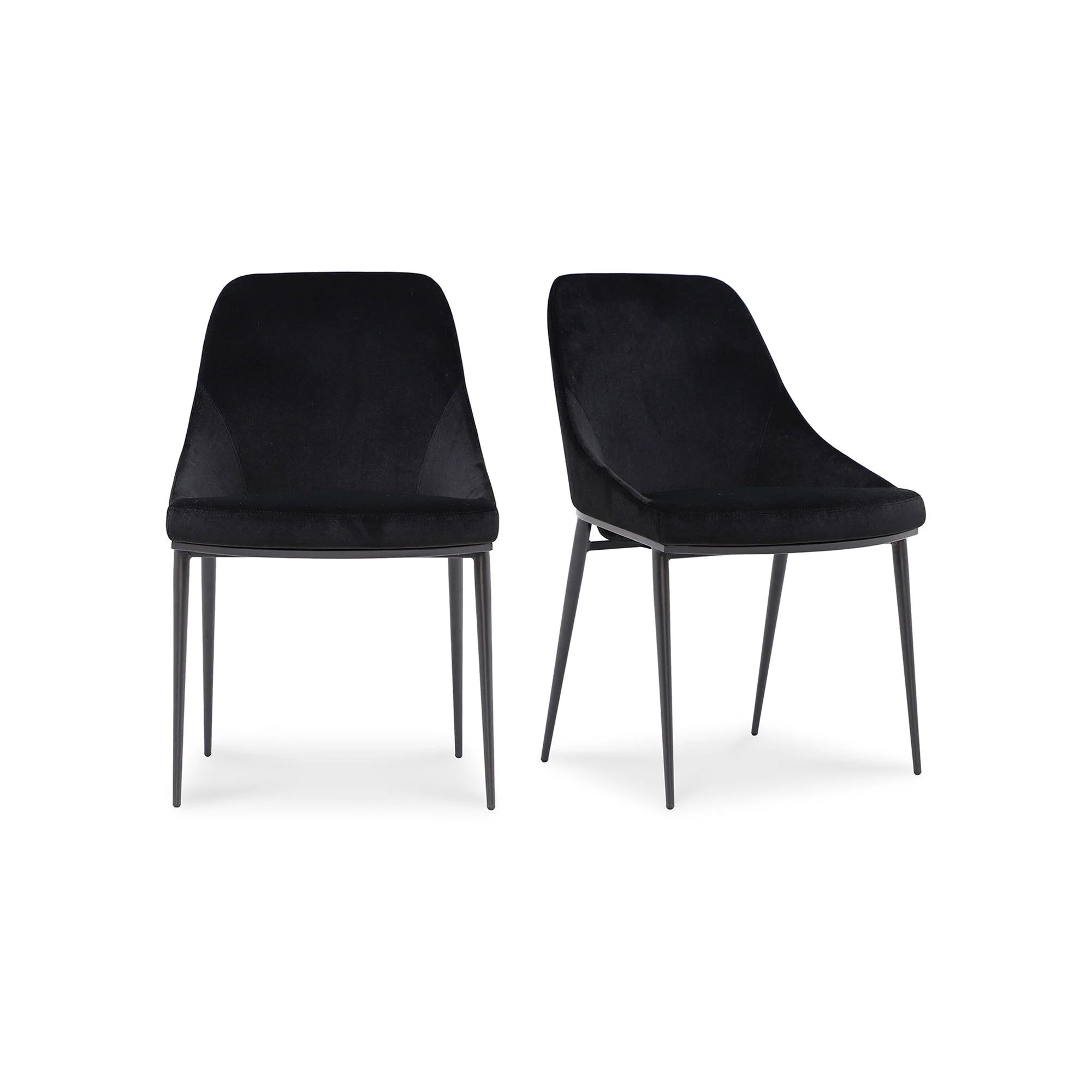 Sedona Dining Chair Shadowed Black Velvet - Set Of Two - Frankwebs