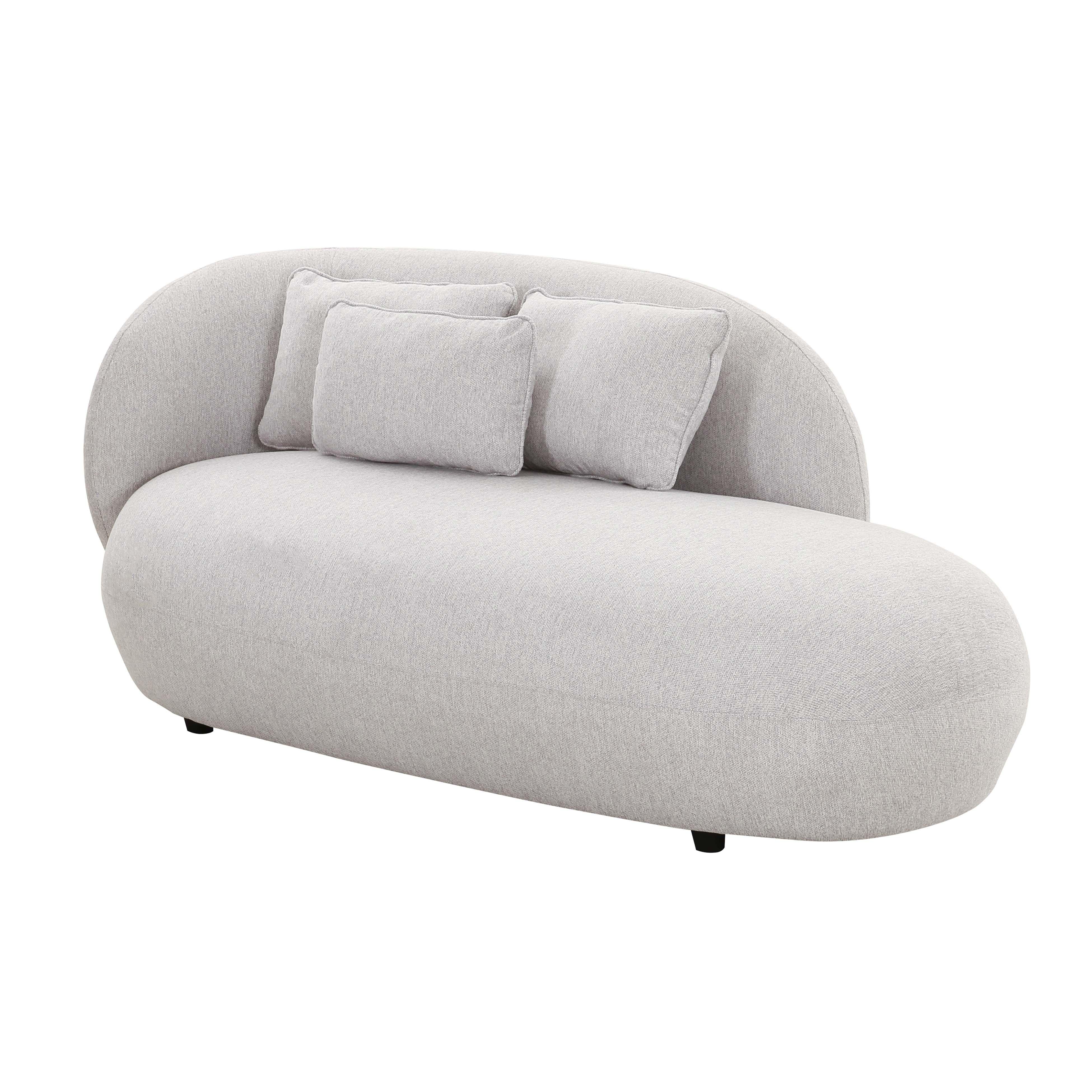 Galet Grey Velvet Chaise - Frankwebs
