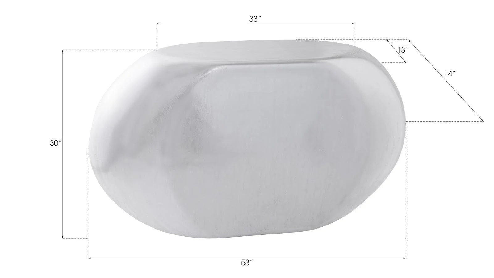 River Stone Console Table, Silver Leaf - Frankwebs