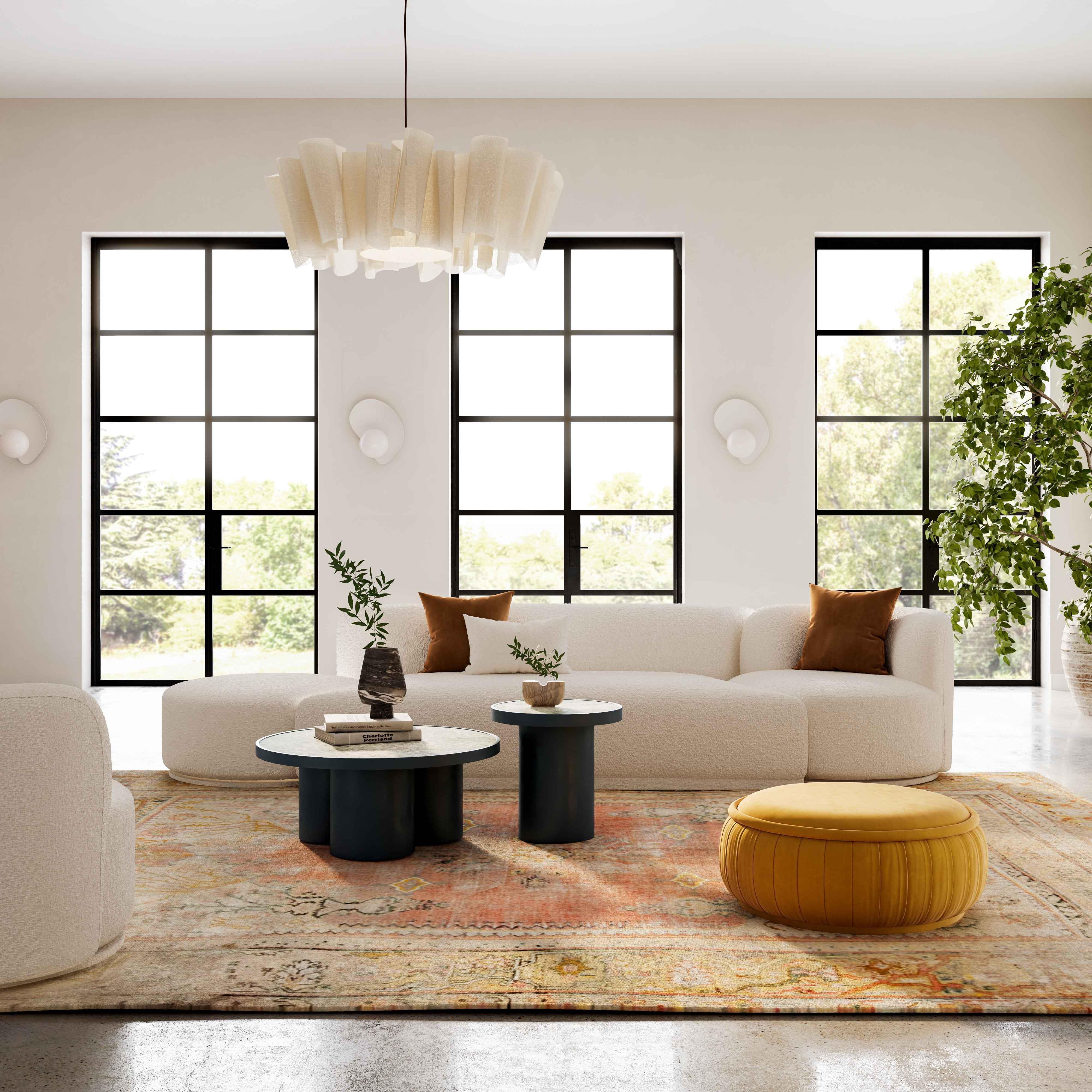 Fickle Cream Boucle Modular Armless Loveseat - Frankwebs