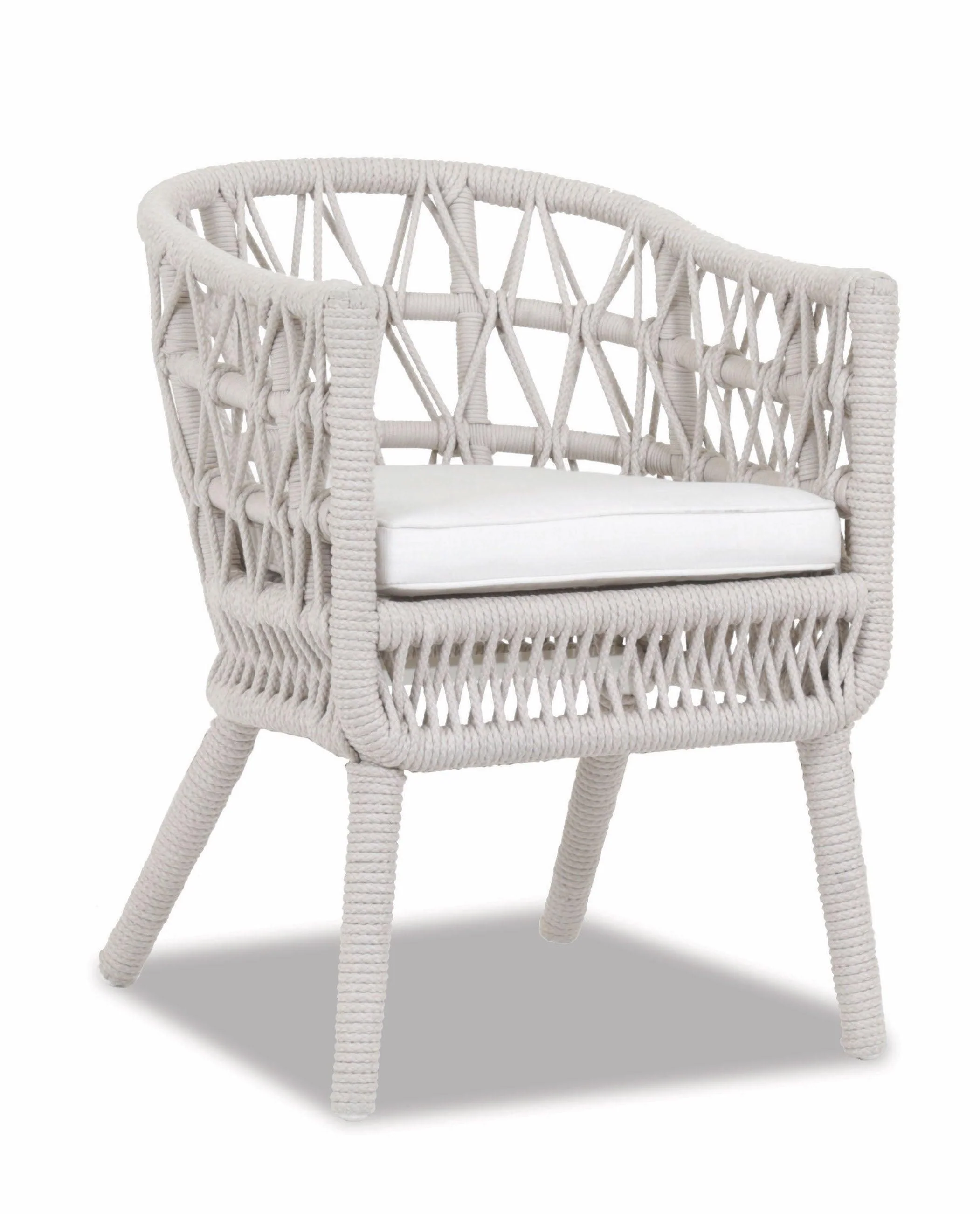 Dana Rope Dining Chair in Linen Canvas w/ Self Welt - Frankwebs