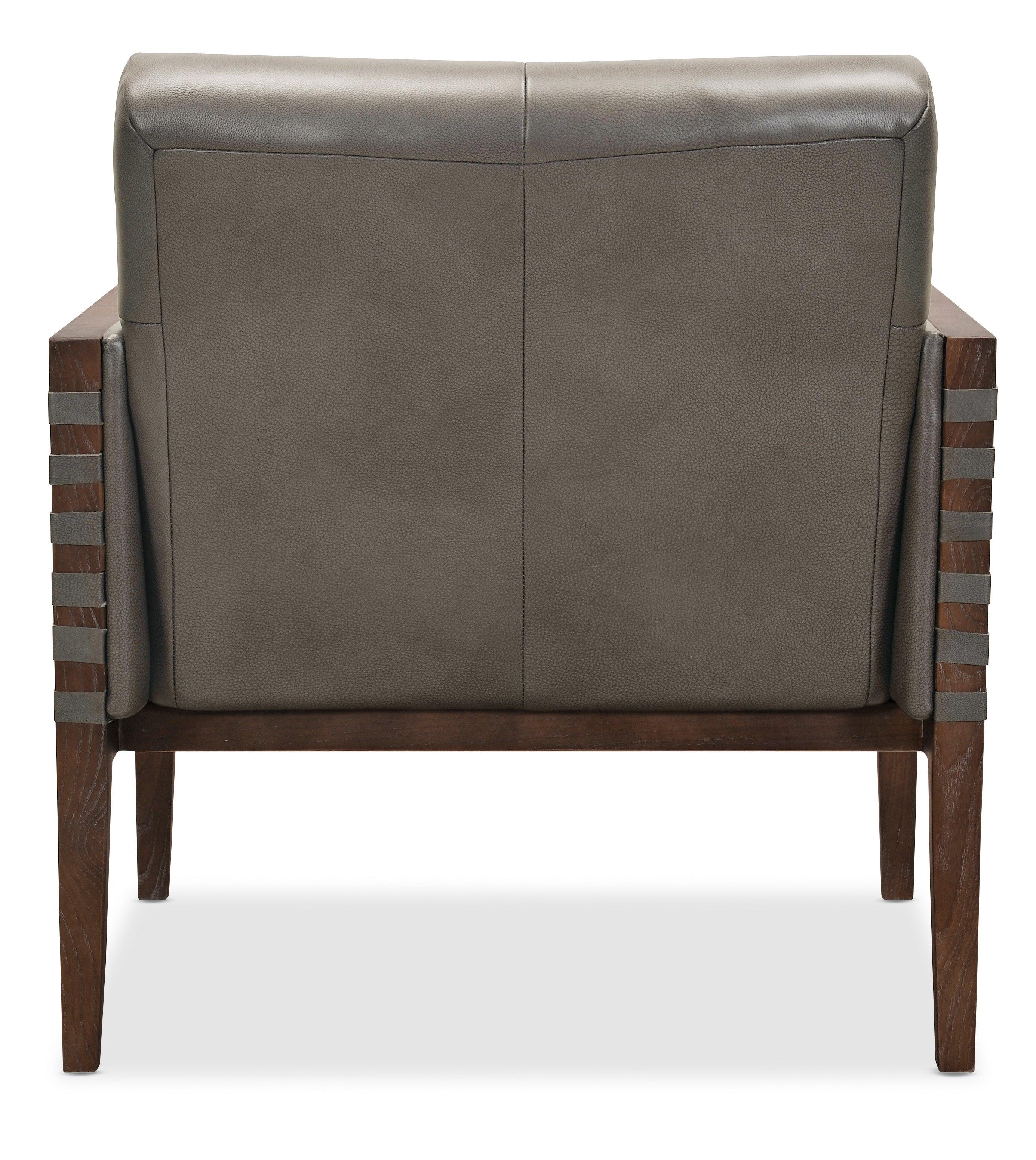Carverdale Leather Club Chair withWood Frame - Frankwebs