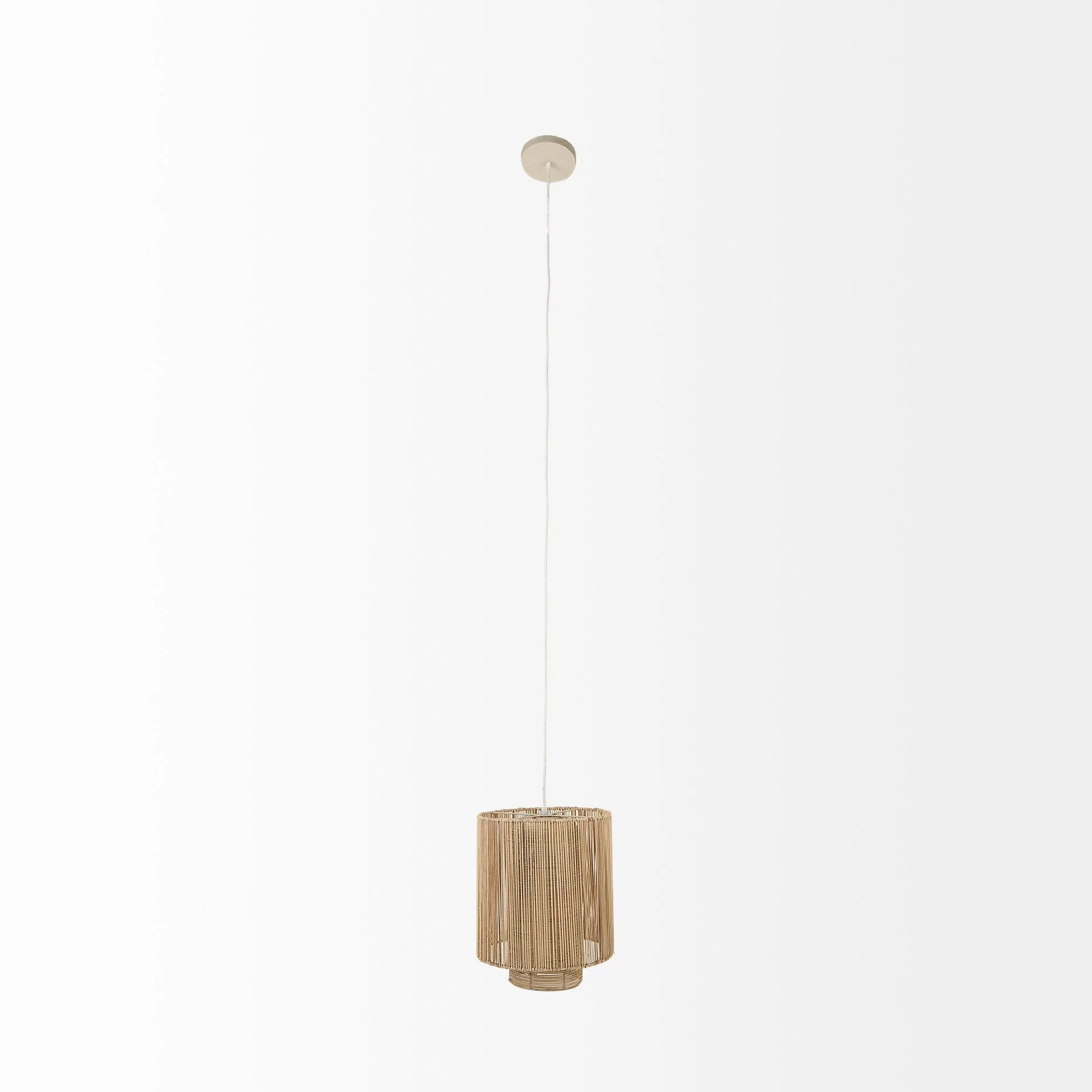 Aviario 14.2 L x 14.2 W x 14.2 H Natural Cane Cylindrical Pendant Light - Frankwebs