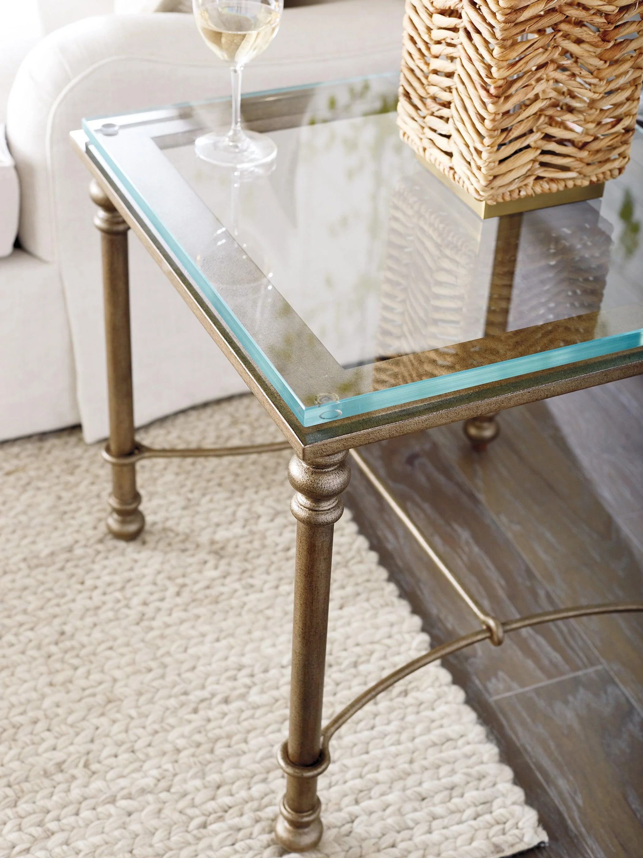 Laguna Bluff Metal And Glass End Table - Frankwebs