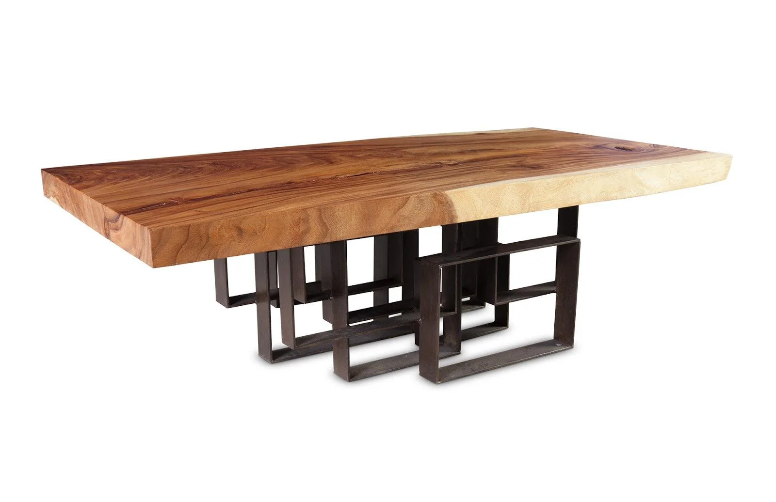 Score Coffee Table, Chamcha Wood, Iron Base - Frankwebs