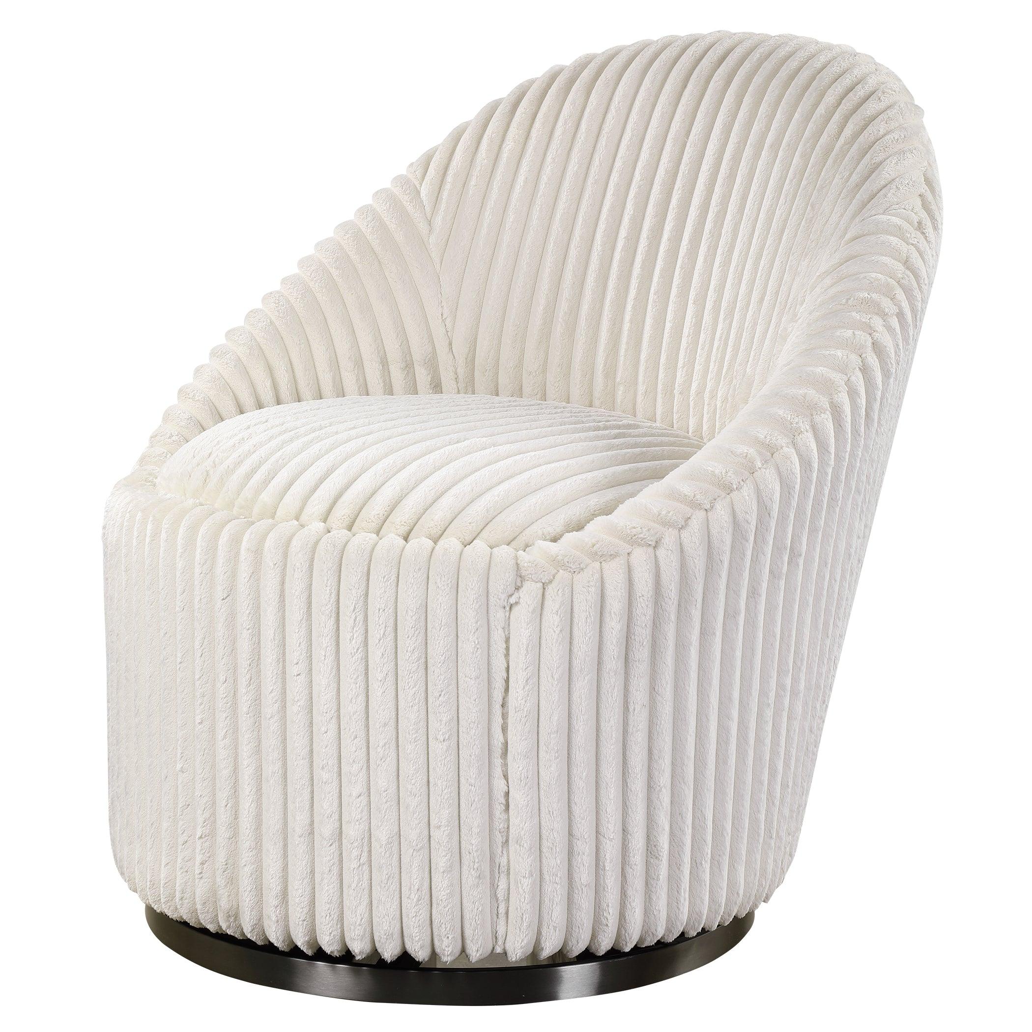 Crue White Swivel Chair - Frankwebs