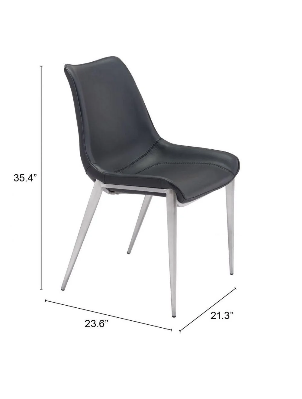 Magnus Dining Chair (Set of 2) Black & Silver - Frankwebs