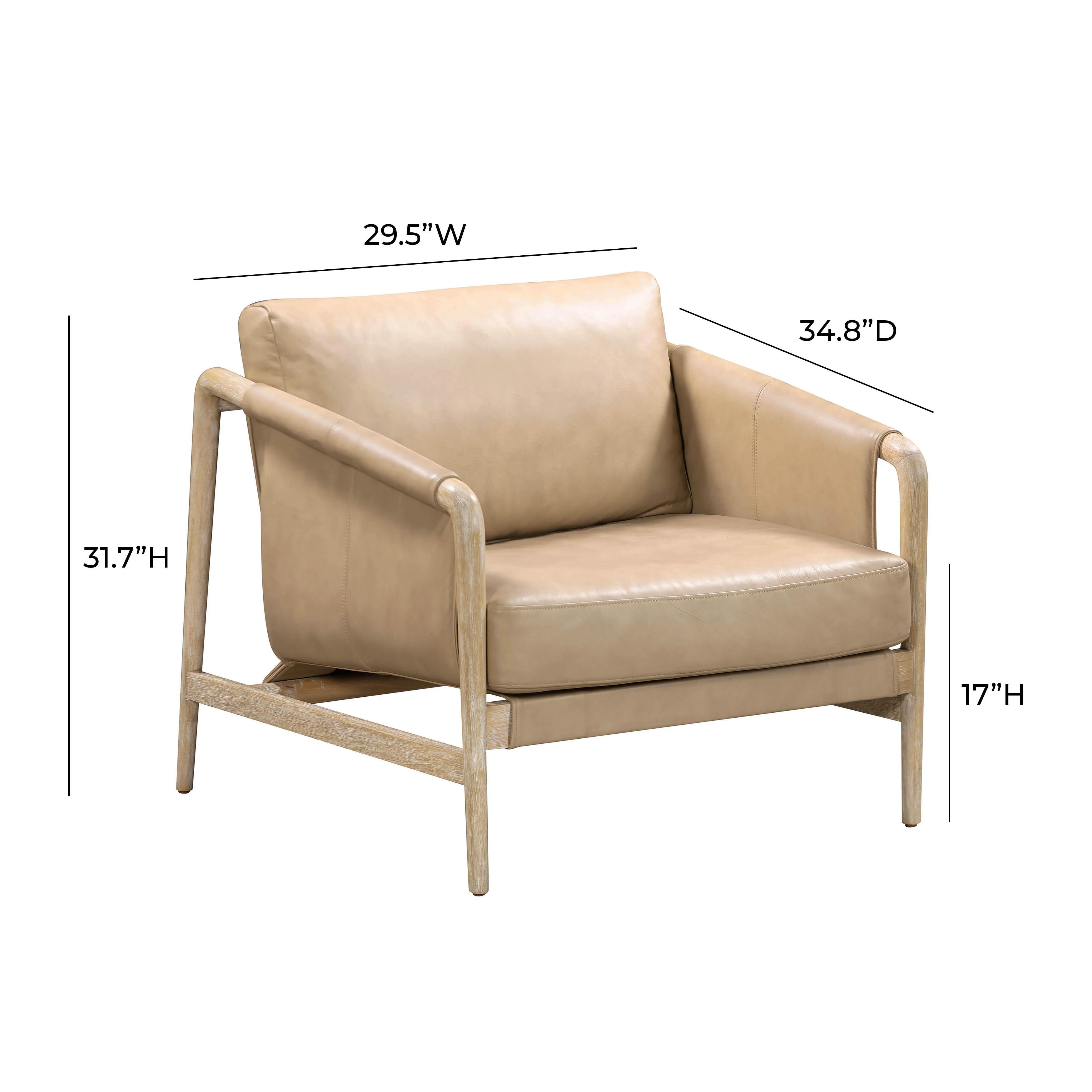 Chakka Tan Genuine Leather Accent Chair - Frankwebs