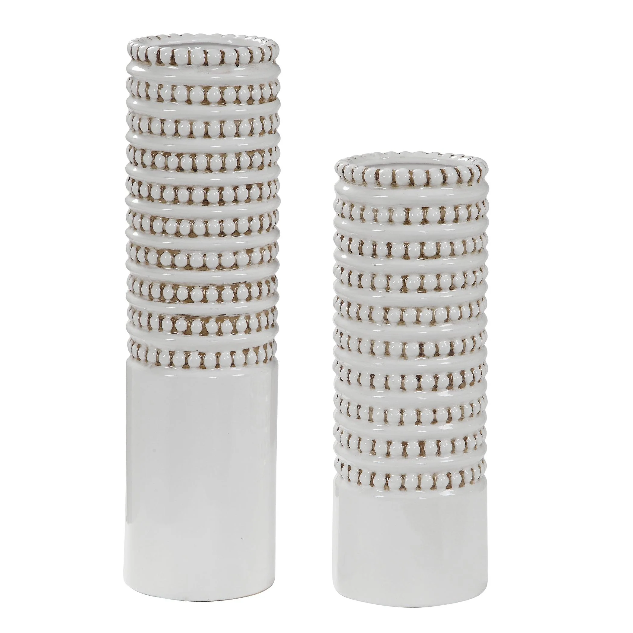 ANGELOU WHITE VASES, SET/2 - Frankwebs