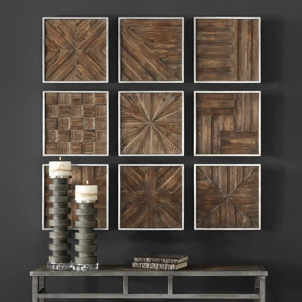 BRYNDLE SQUARES WOOD WALL DECOR - Frankwebs