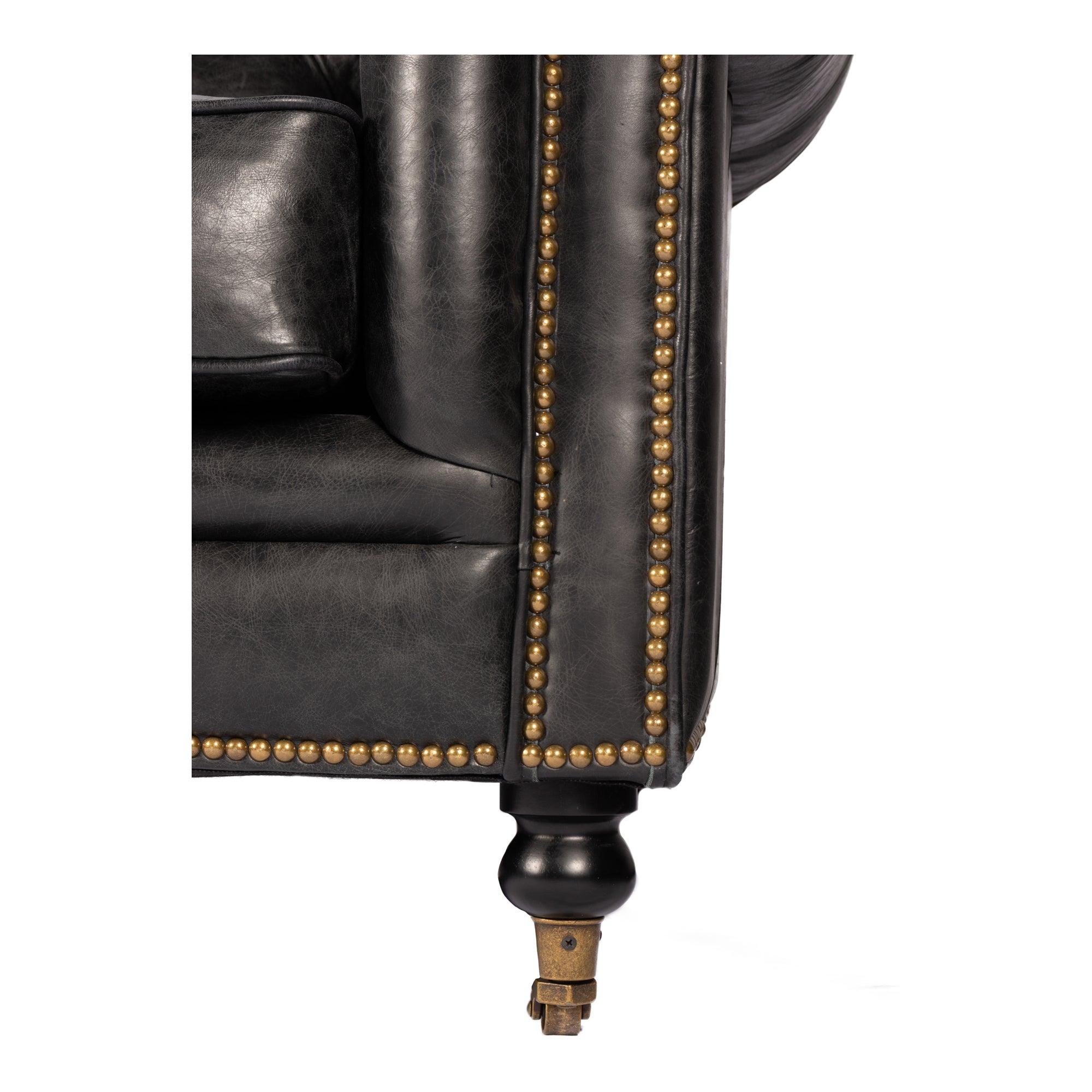 Birmingham Sofa Onyx Black Leather - Frankwebs