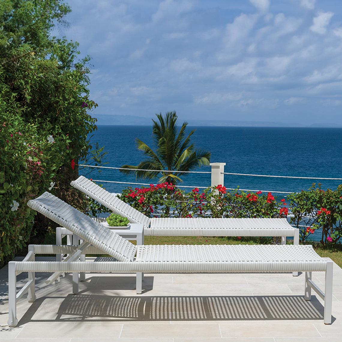 Catherine Adj. Chaise Lounge W/Wheels - Aluminum - Frankwebs