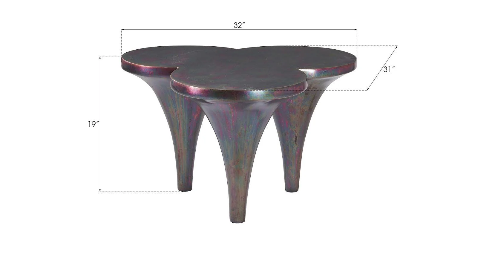 Marley Coffee Table, Resin, Copper Finish - Frankwebs