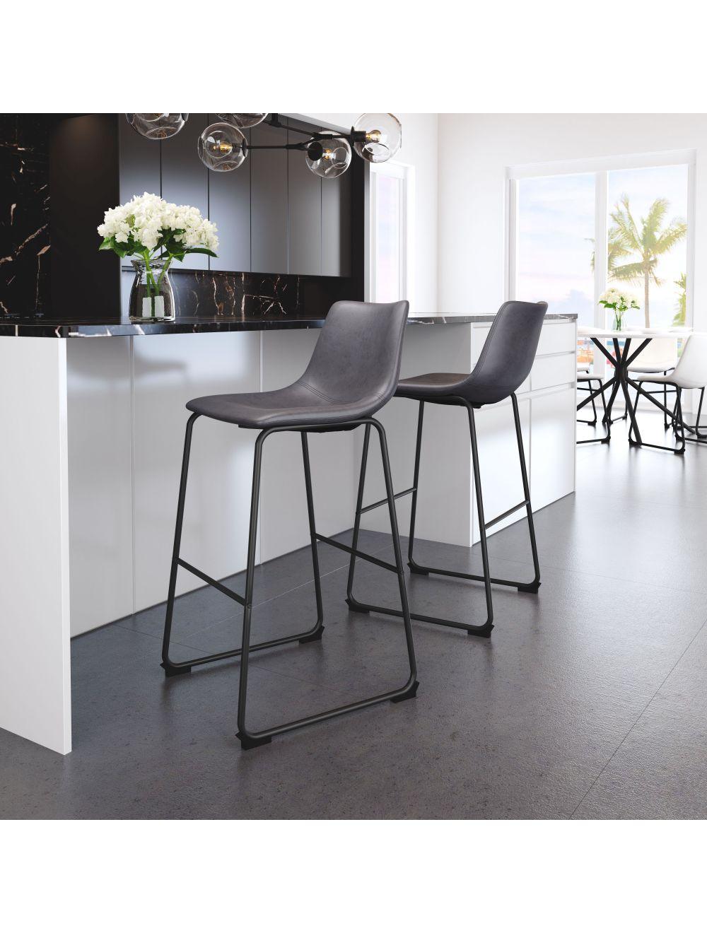 Smart Bar Chair (Set of 2) Charcoal - Frankwebs