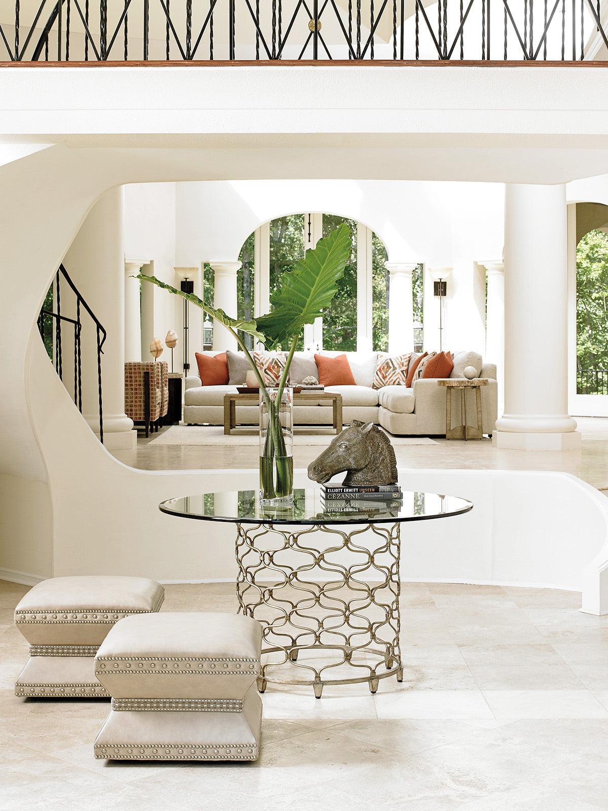 Laurel Canyon Bollinger Round Dining Table With 54 Inch Glass Top - Frankwebs