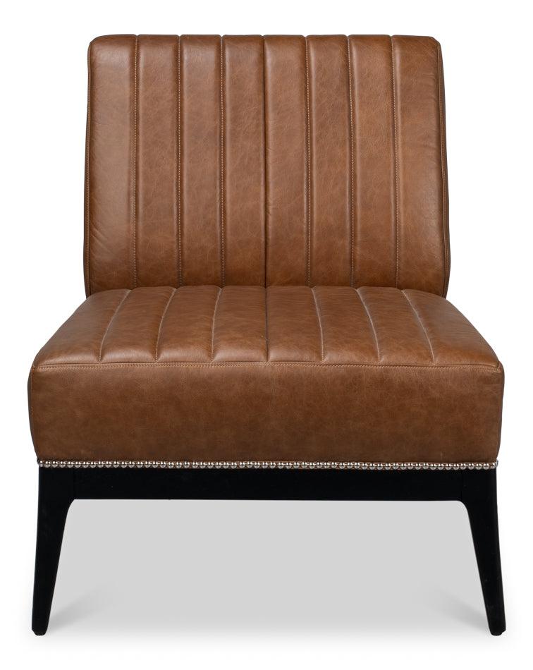 Agave Slipper Chair In Distilled Leather - Frankwebs