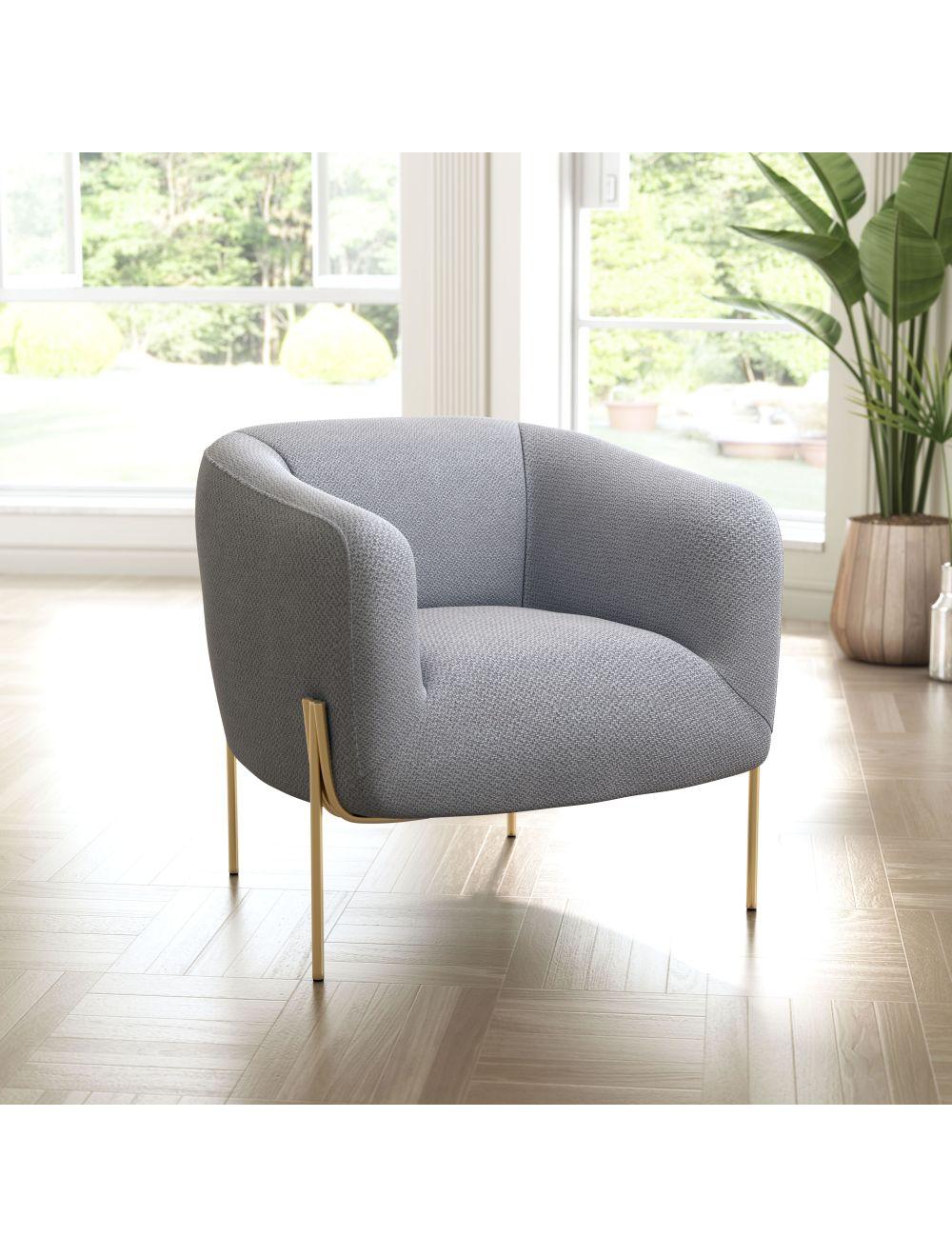 Micaela Arm Chair Gray & Gold - Frankwebs