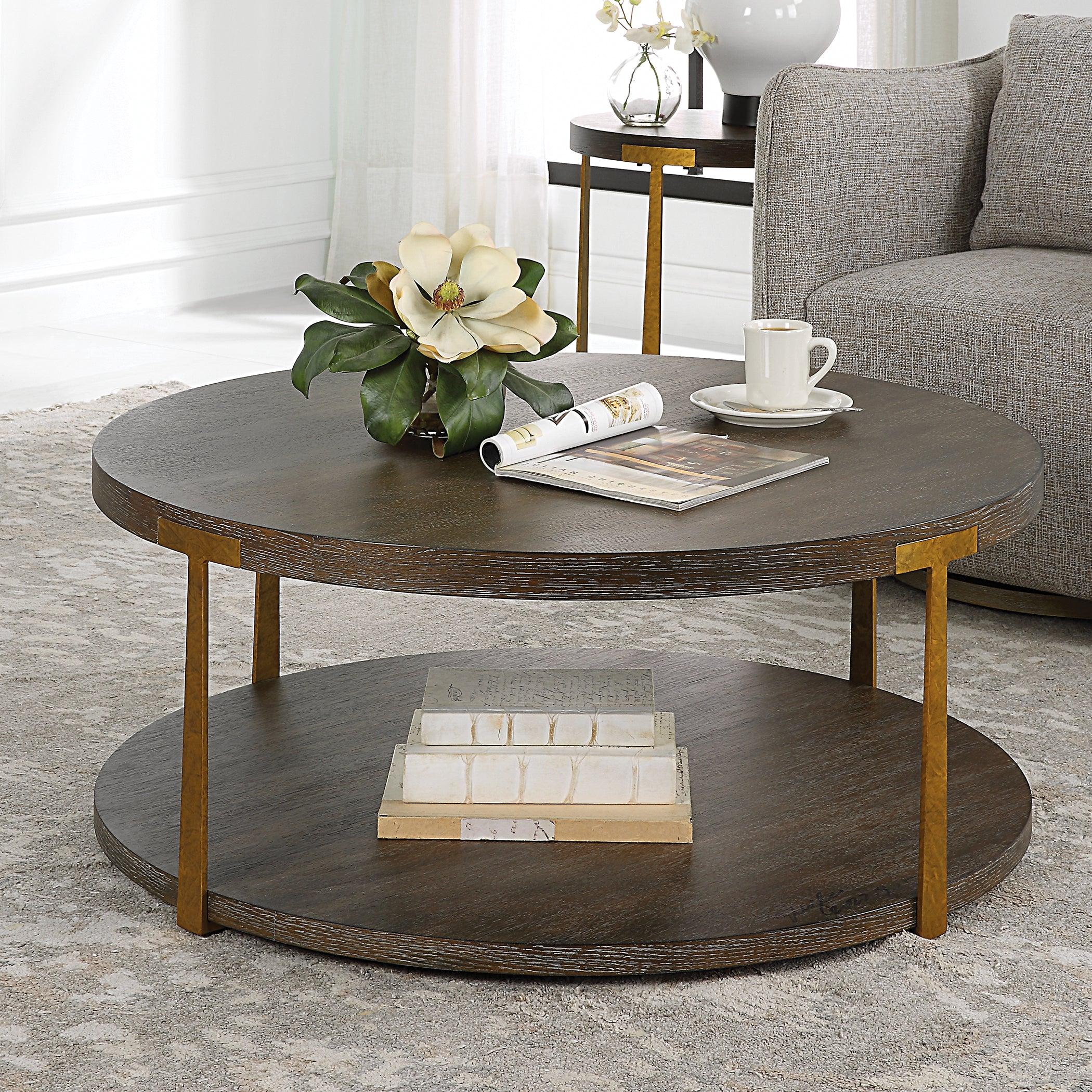 Palisade Round Wood Coffee Table - Frankwebs