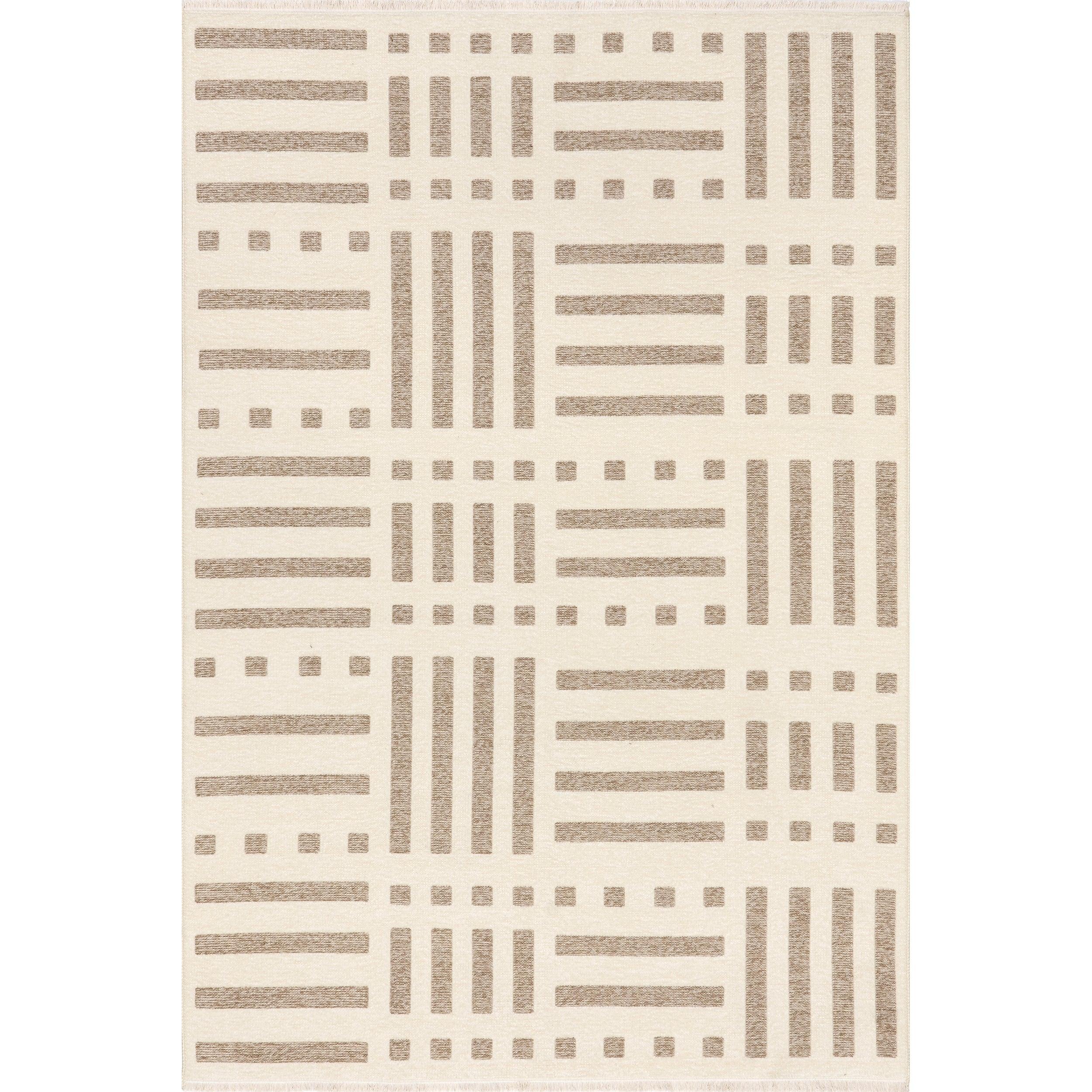 Mina Modern Stripes Reversible Machine Washable Area Rug - Frankwebs