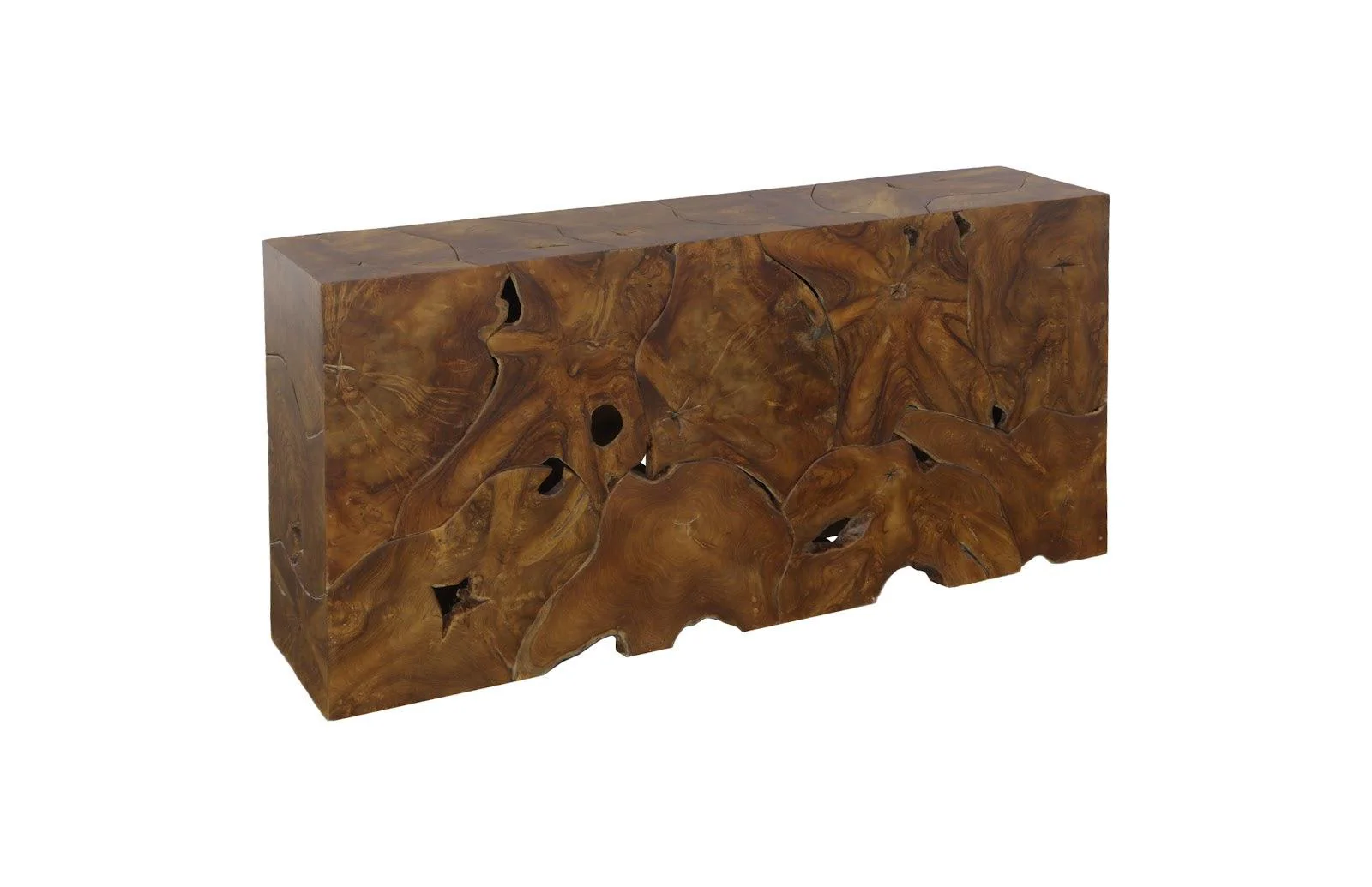 Teak Slice Console, Natural - Frankwebs