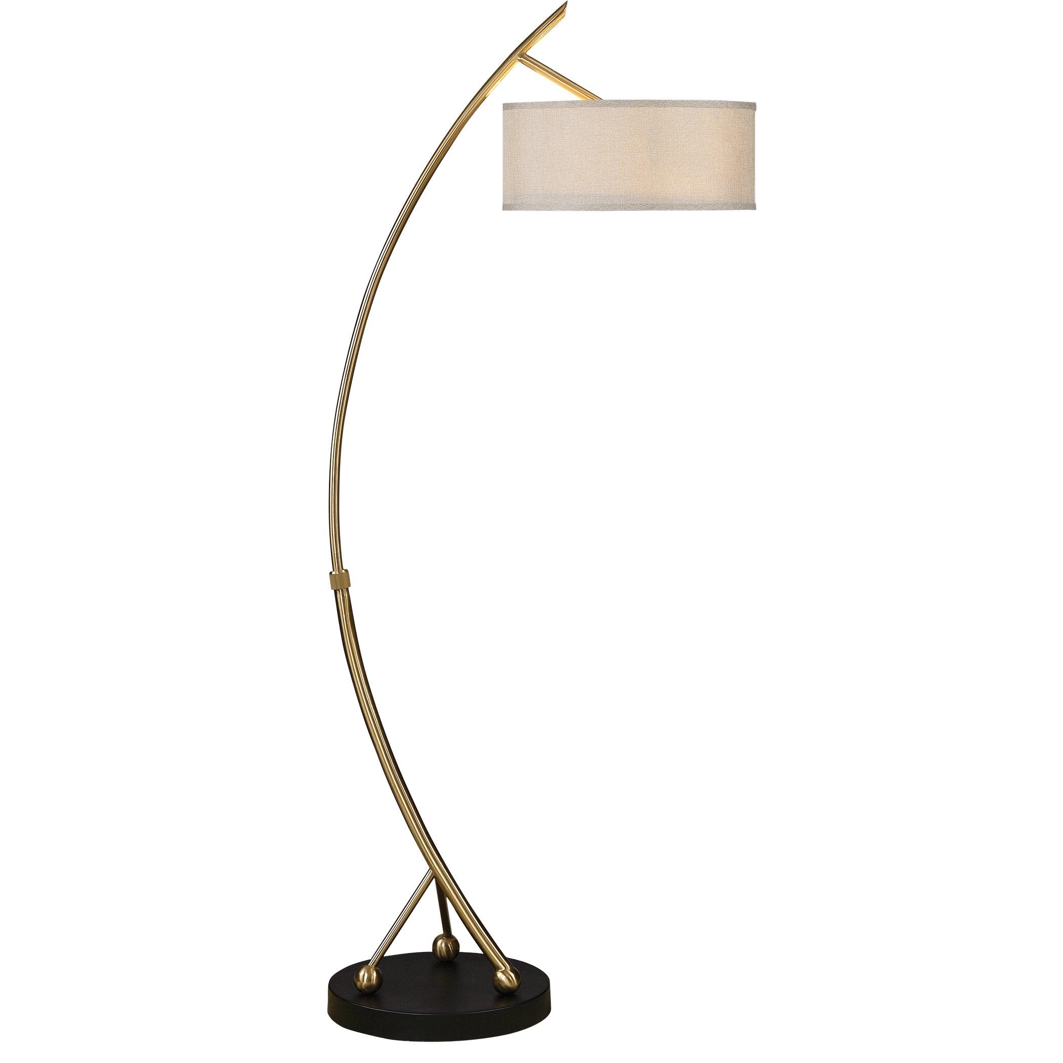 Vardar Curved Brass Floor Lamp - Frankwebs