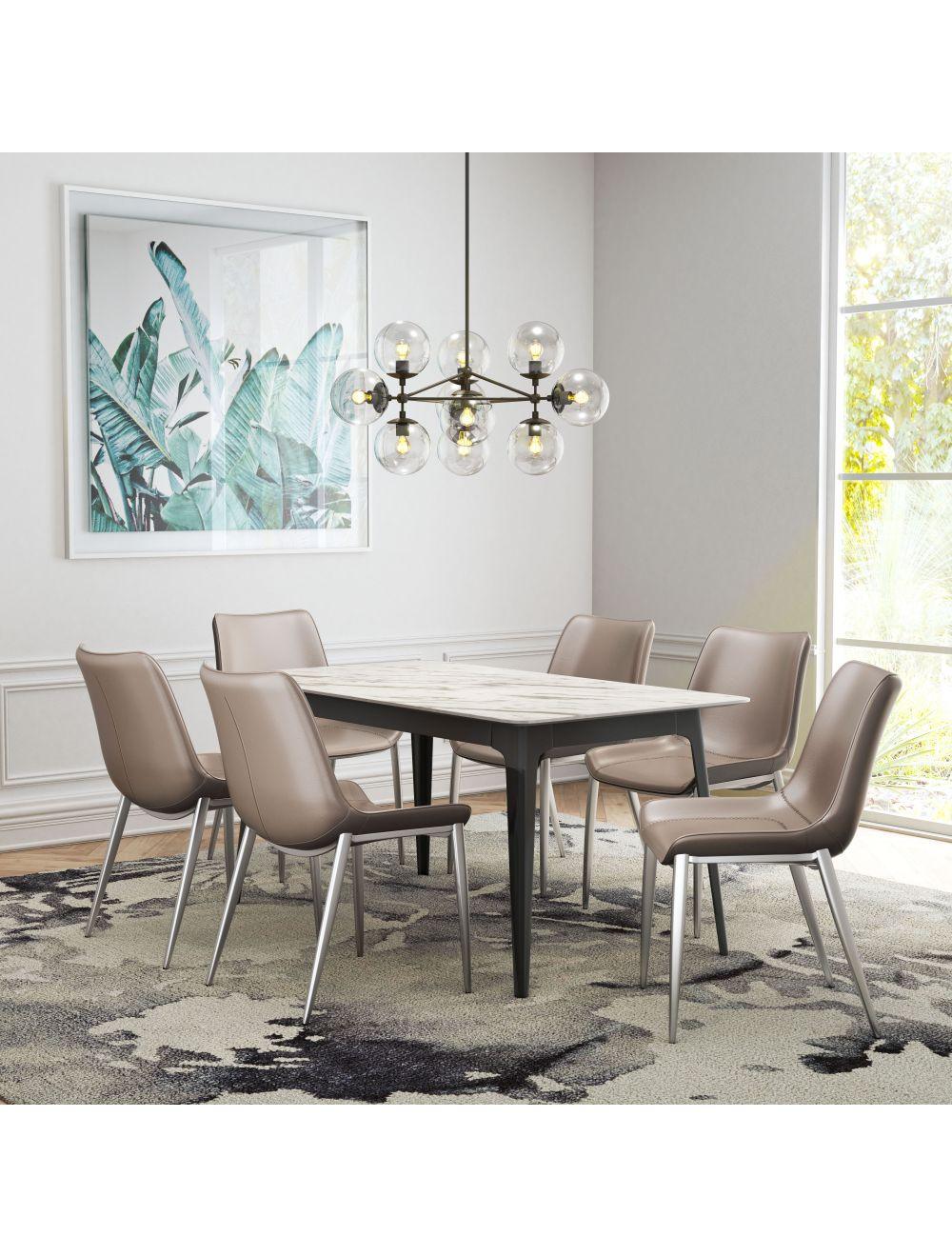 Magnus Dining Chair (Set of 2) Gray & Silver - Frankwebs