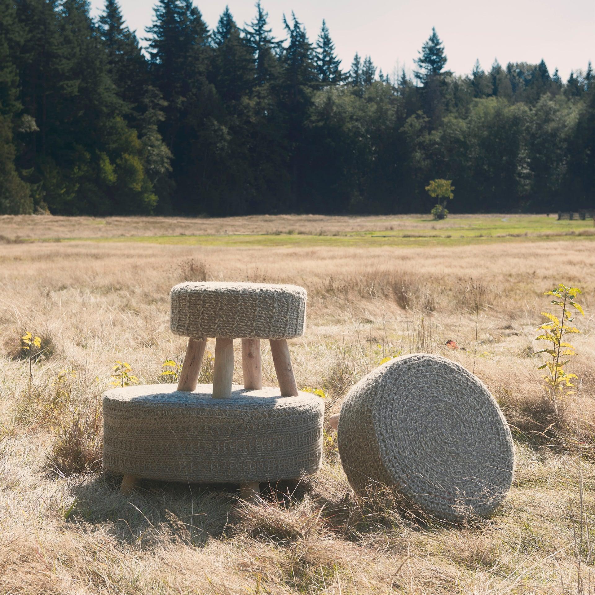 Bina 4 Legged Wool Stool - Frankwebs