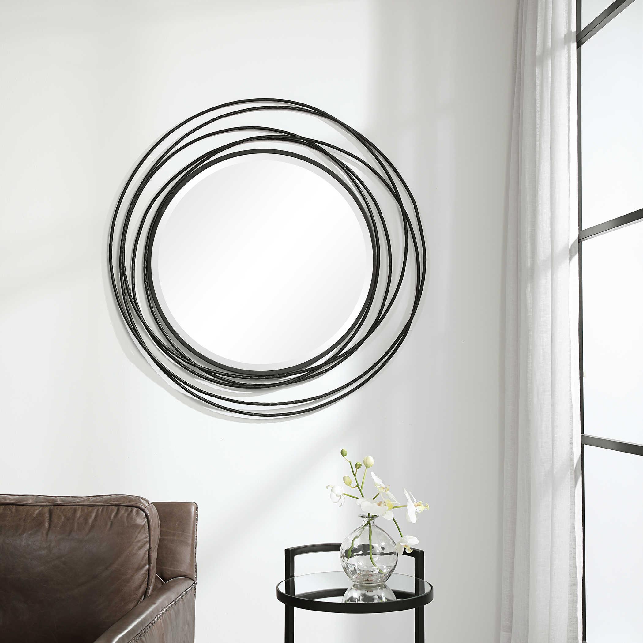 WHIRLWIND BLACK ROUND MIRROR - Frankwebs