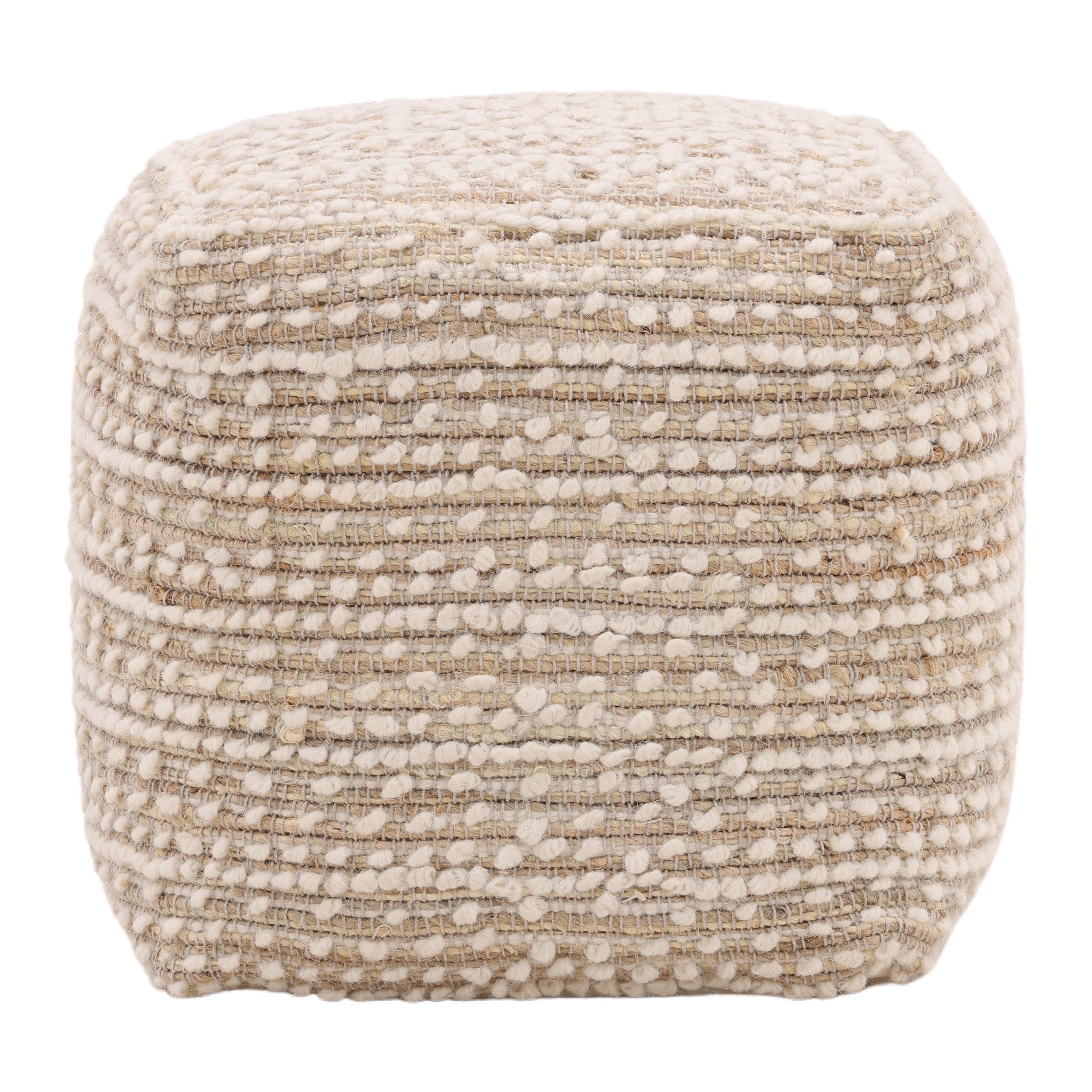 Yulian Pouf Ivory - Frankwebs