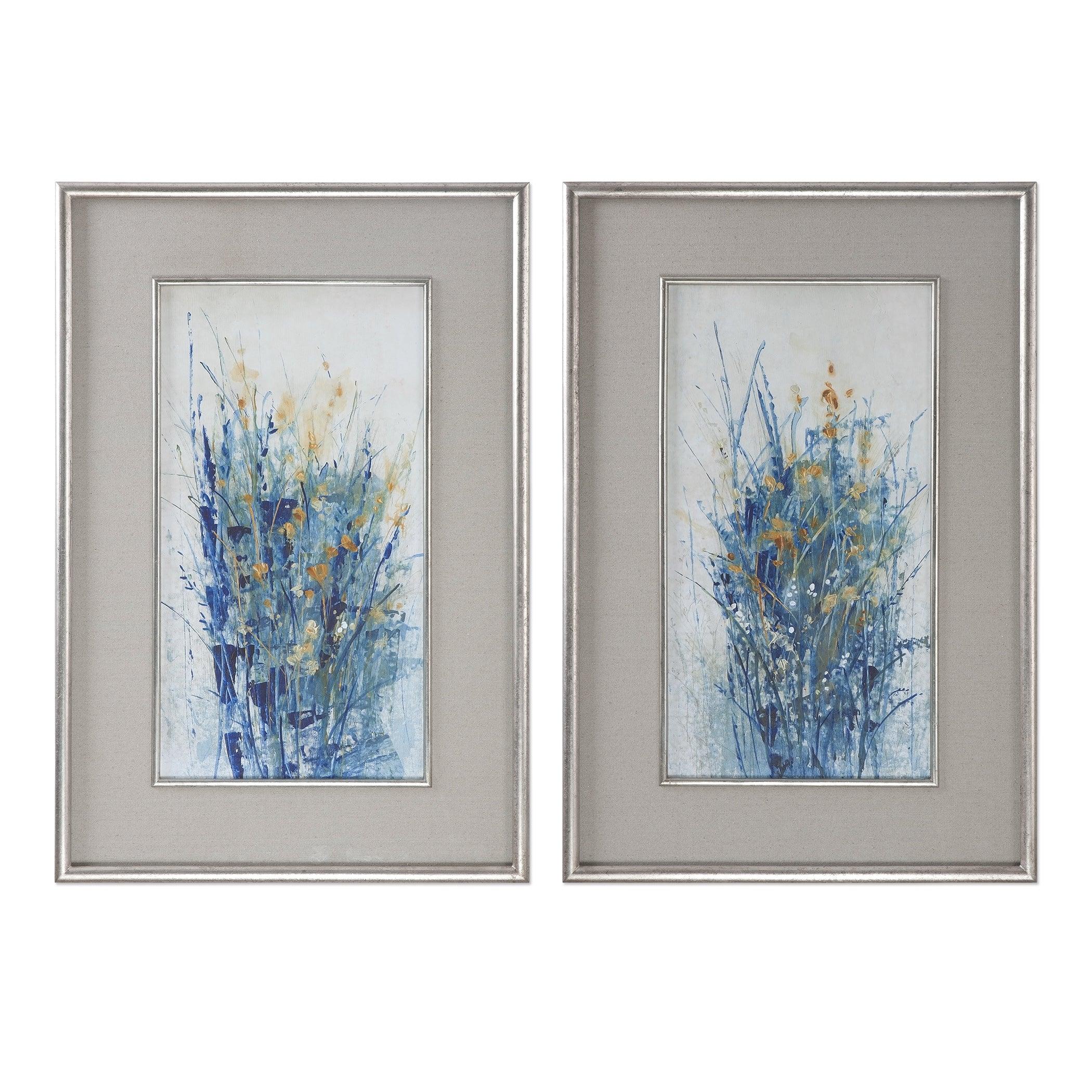Indigo Florals Framed Art S/2 - Frankwebs