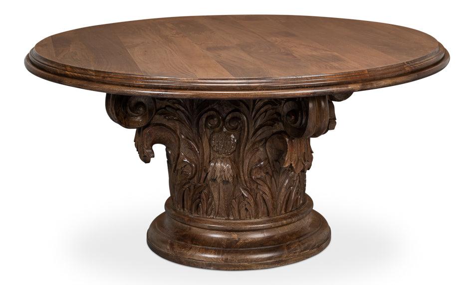 Hestia Carved Round Dining Table - Frankwebs