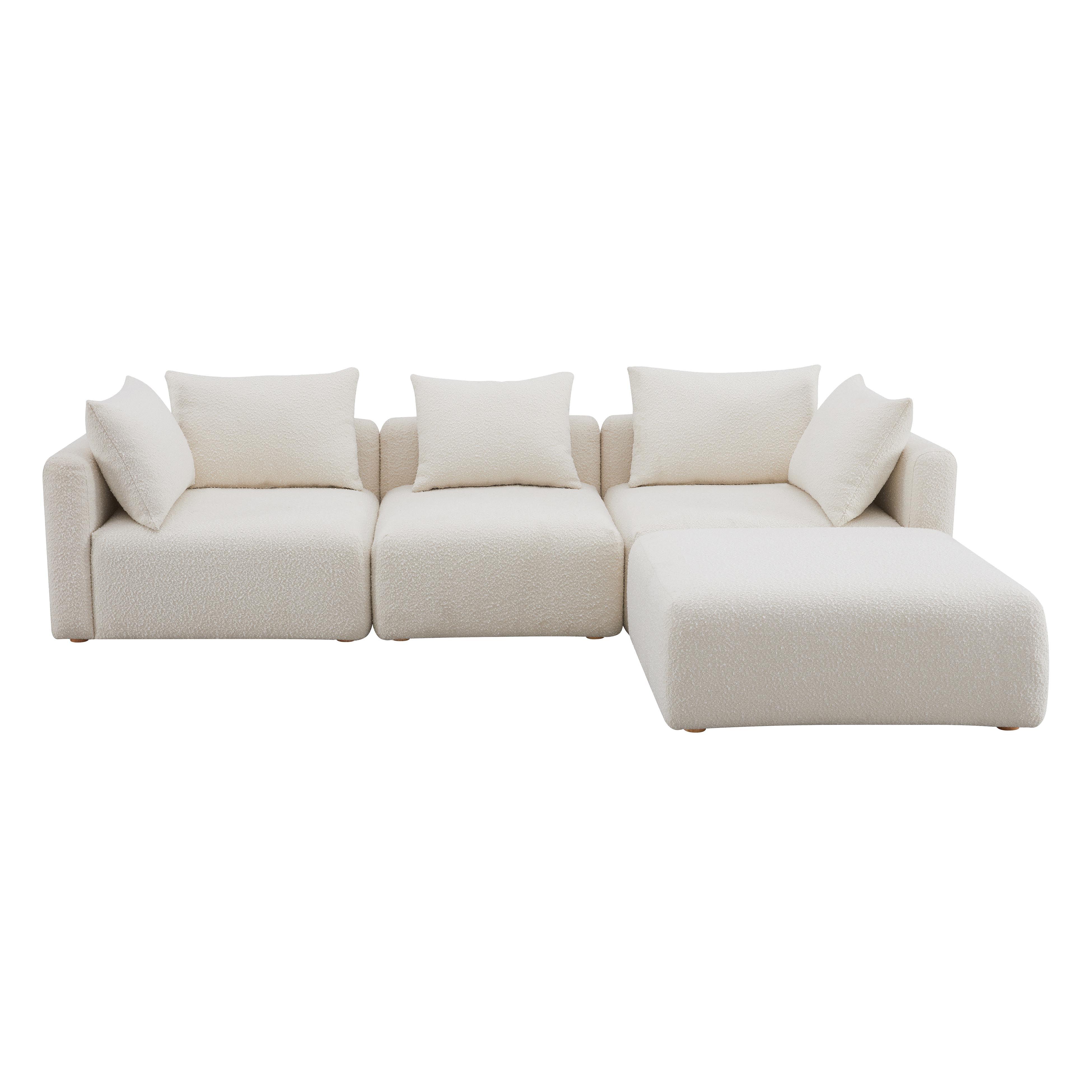 Hangover Cream Boucle 4-Piece Modular Sectional - Frankwebs