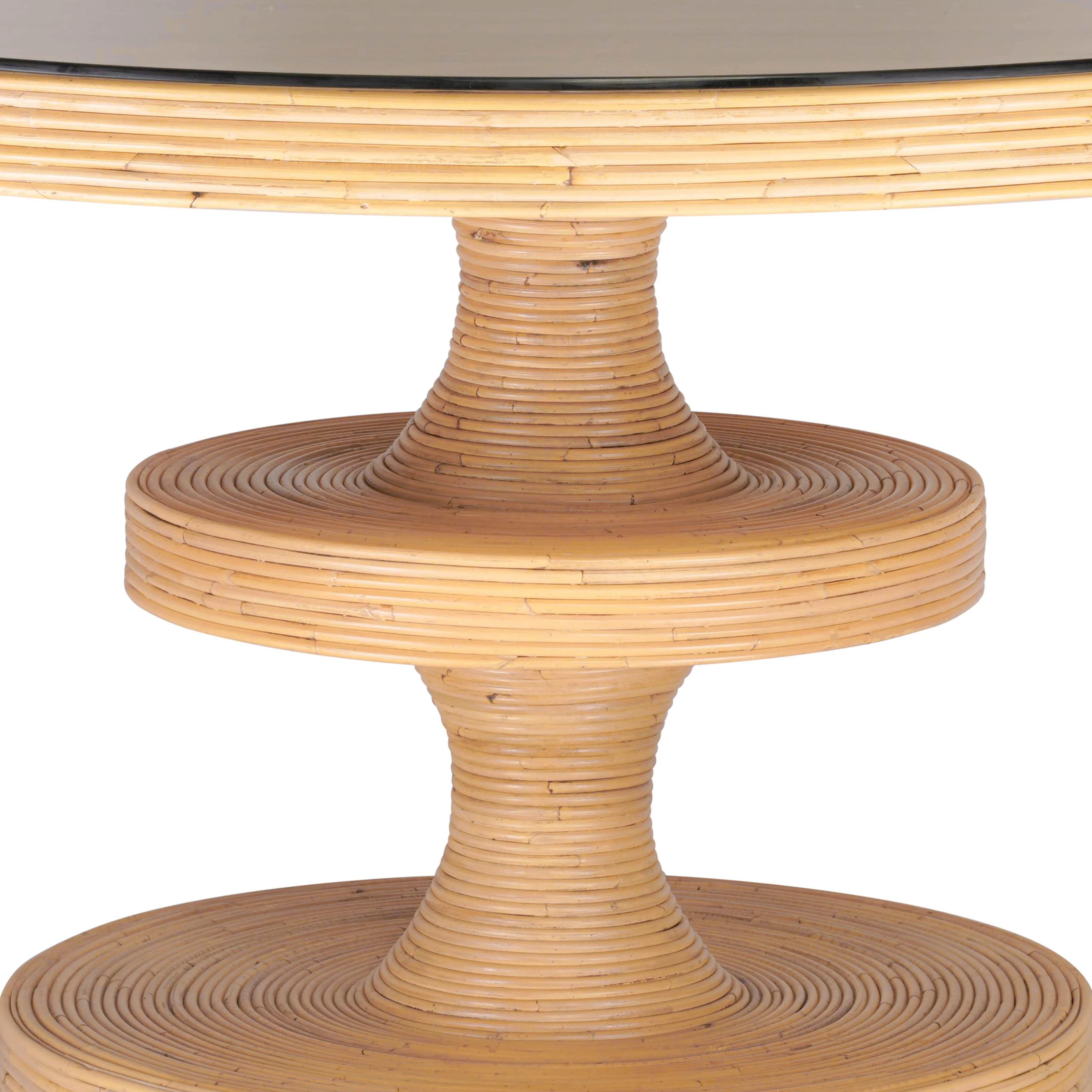 Apollonia Natural Rattan Round Dining Table - Frankwebs