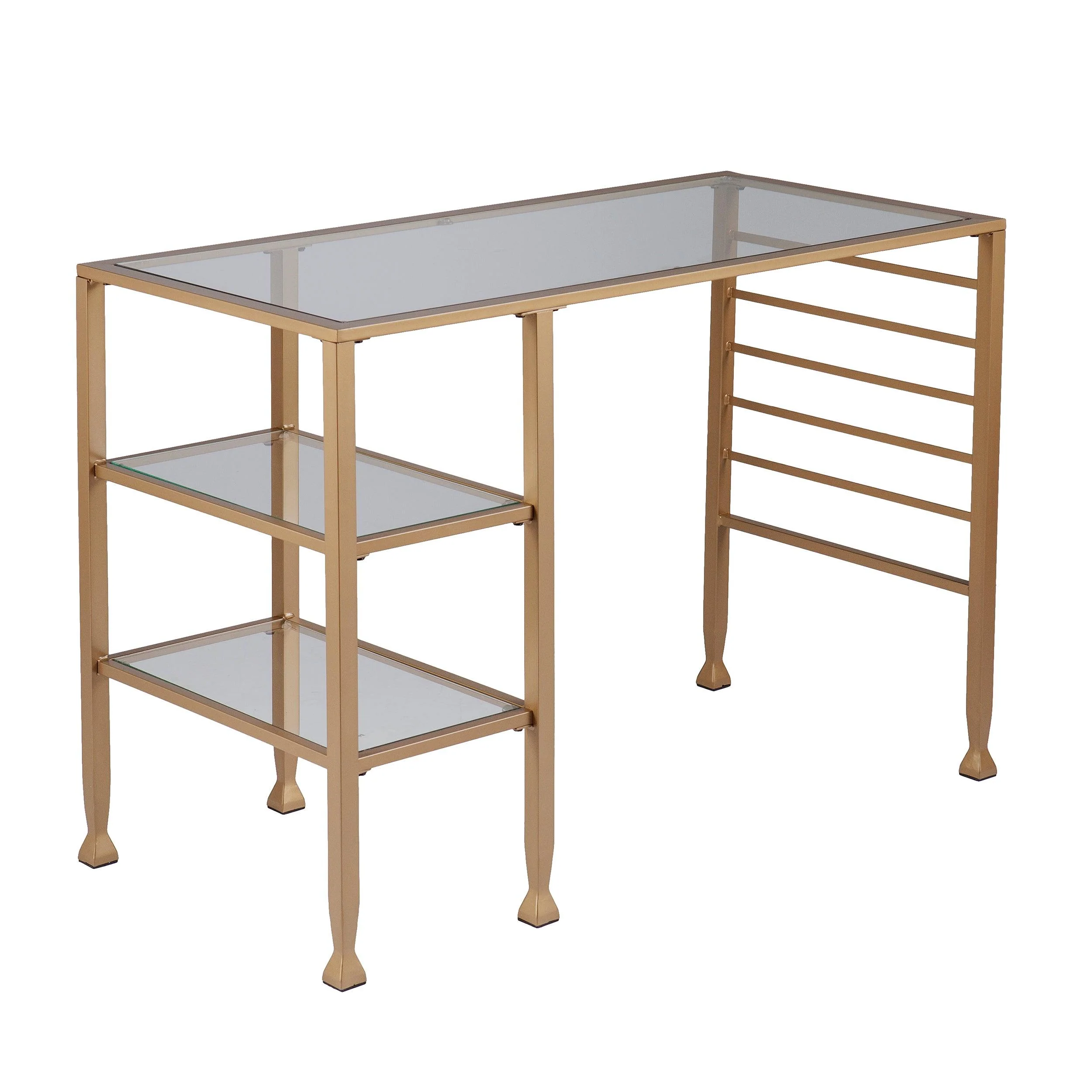 Jaymes Gold Metal/Glass Writing Desk - Frankwebs