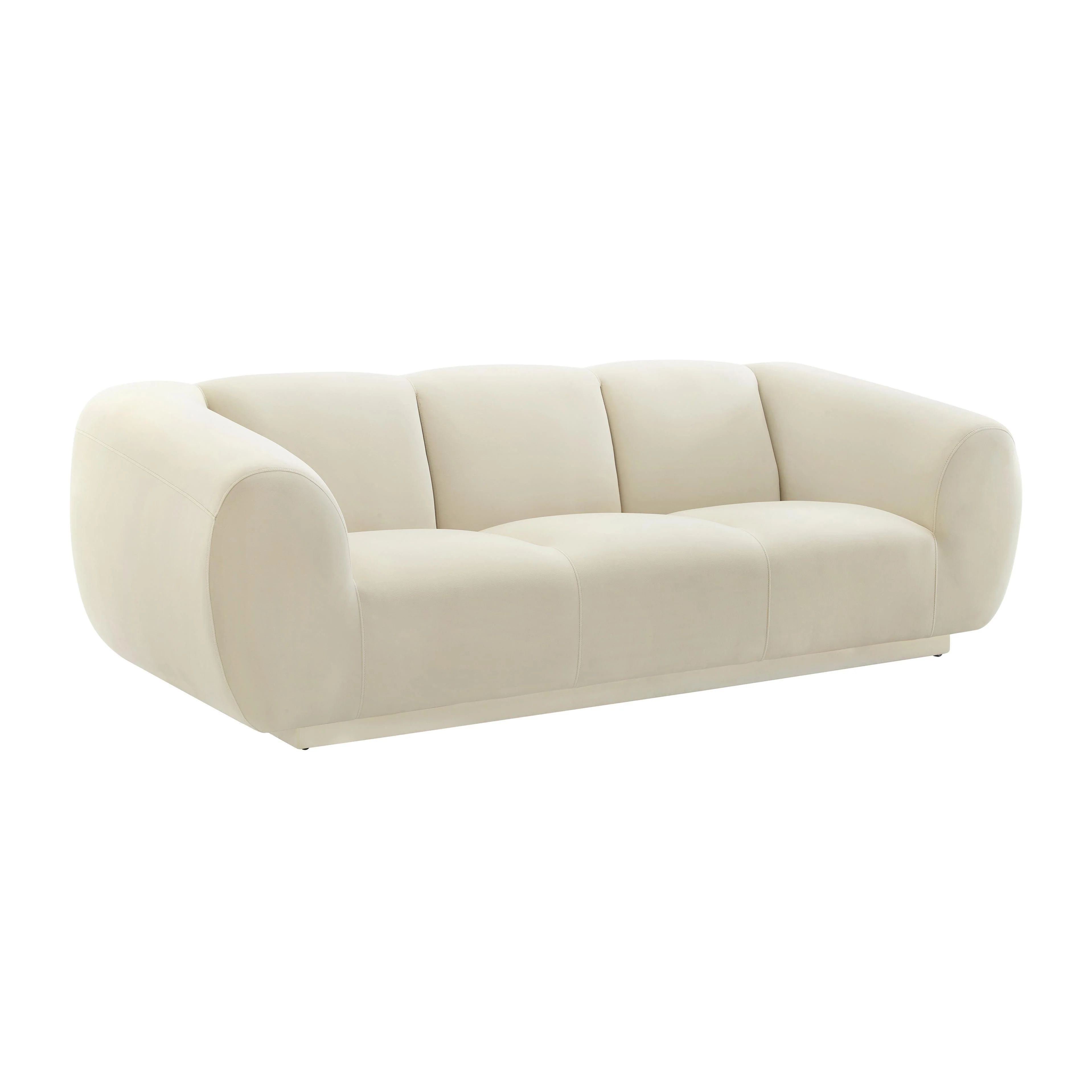 Emmet Cream Velvet Sofa - Frankwebs