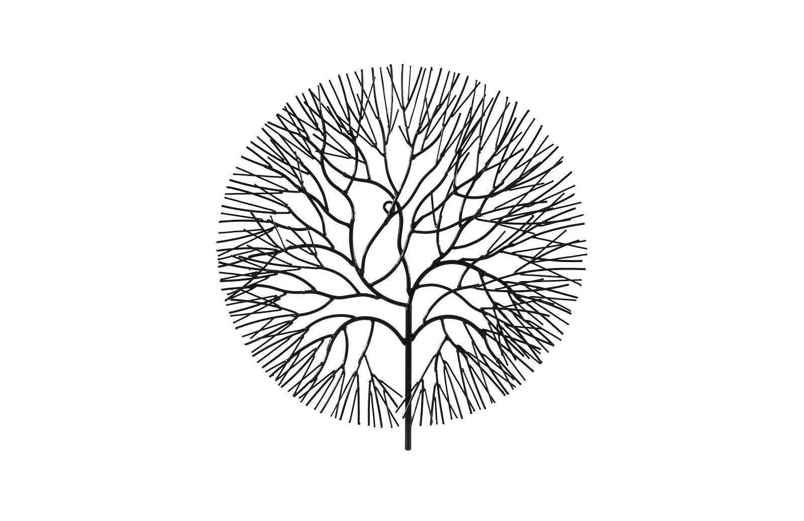 Wire Tree Wall Art, Small, Circle, Metal, Black - Frankwebs