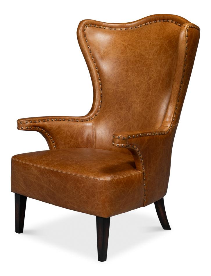 Drake Distilled Leather Chair Cuba Brown - Frankwebs