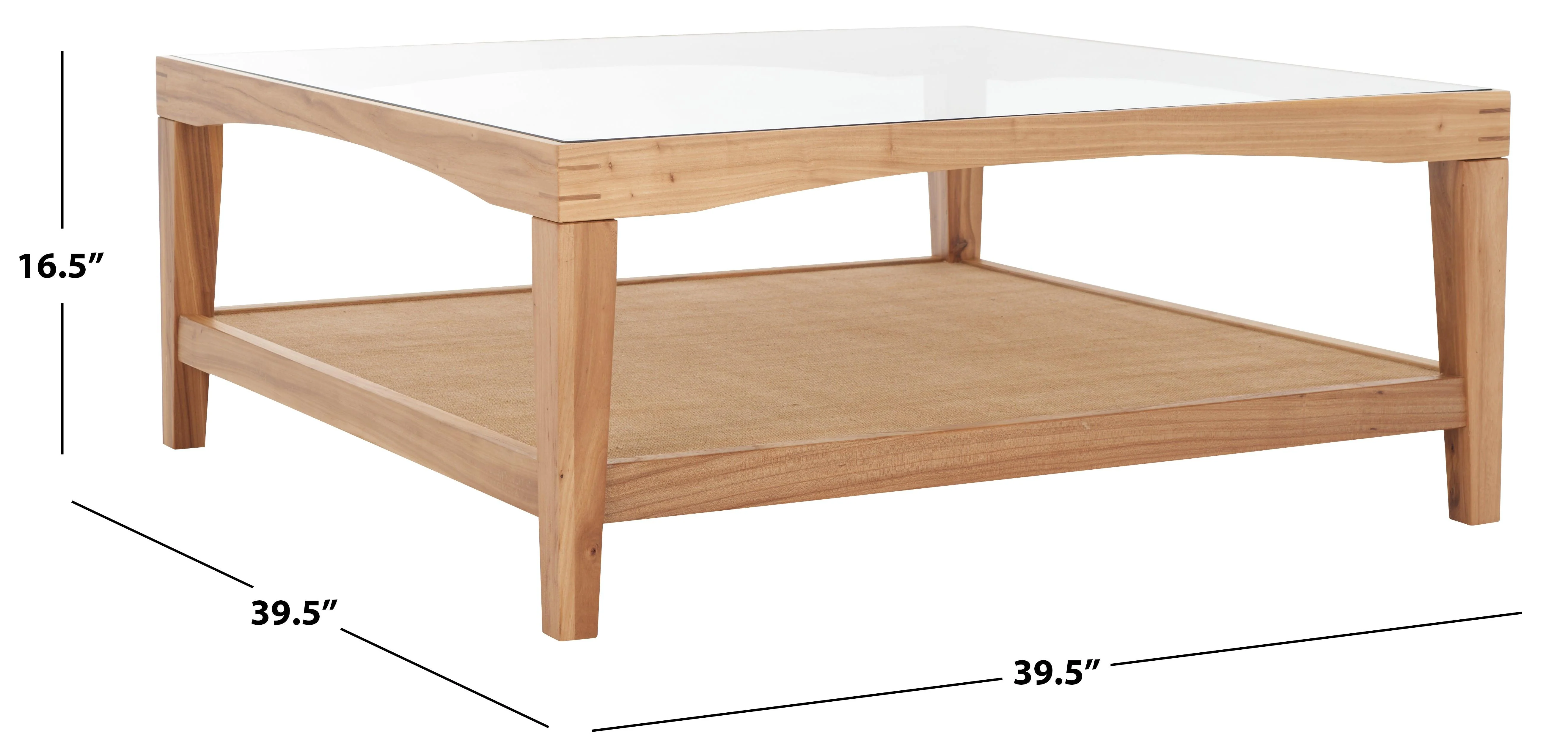 NICOLELLA SQUARE GLASS AND LINEN COFFEE TABLE - Frankwebs