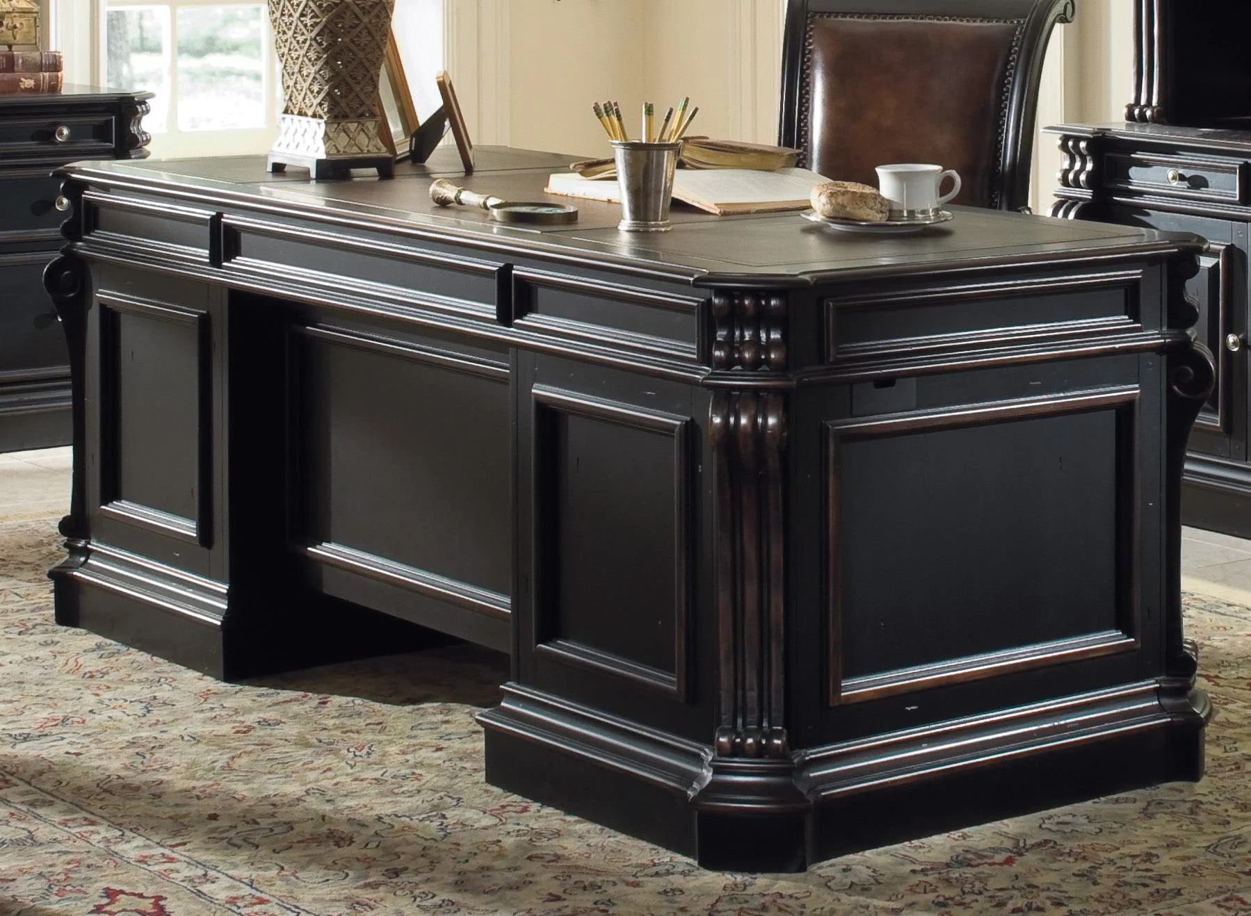 Telluride 76'' Executive Desk withWood Panels - Frankwebs