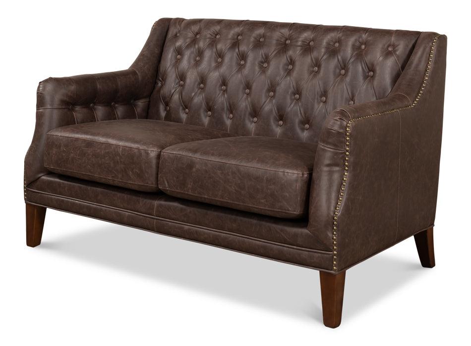 Brooks Leather Tufted 2 Seat Sofa - Frankwebs