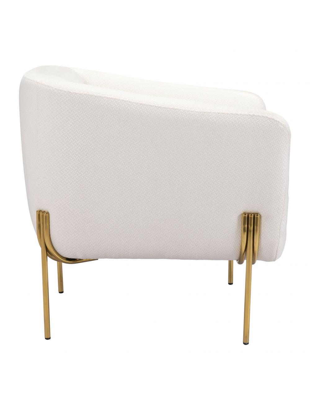 Micaela Arm Chair Ivory & Gold - Frankwebs