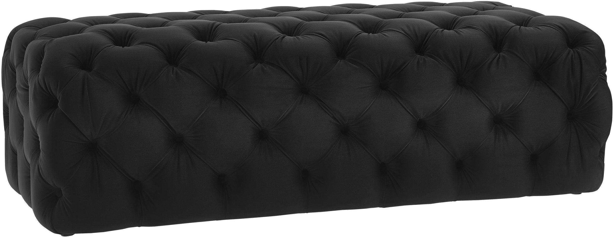 Kaylee Black Velvet Ottoman - Frankwebs