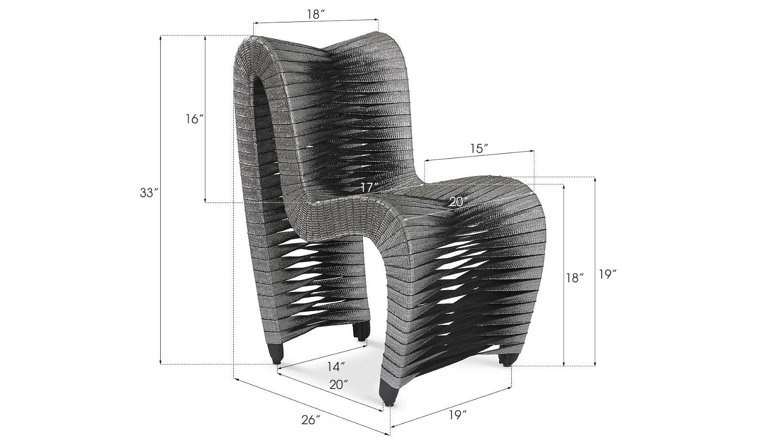 Seat Belt Dining Chair, Silver, Metallic - Frankwebs