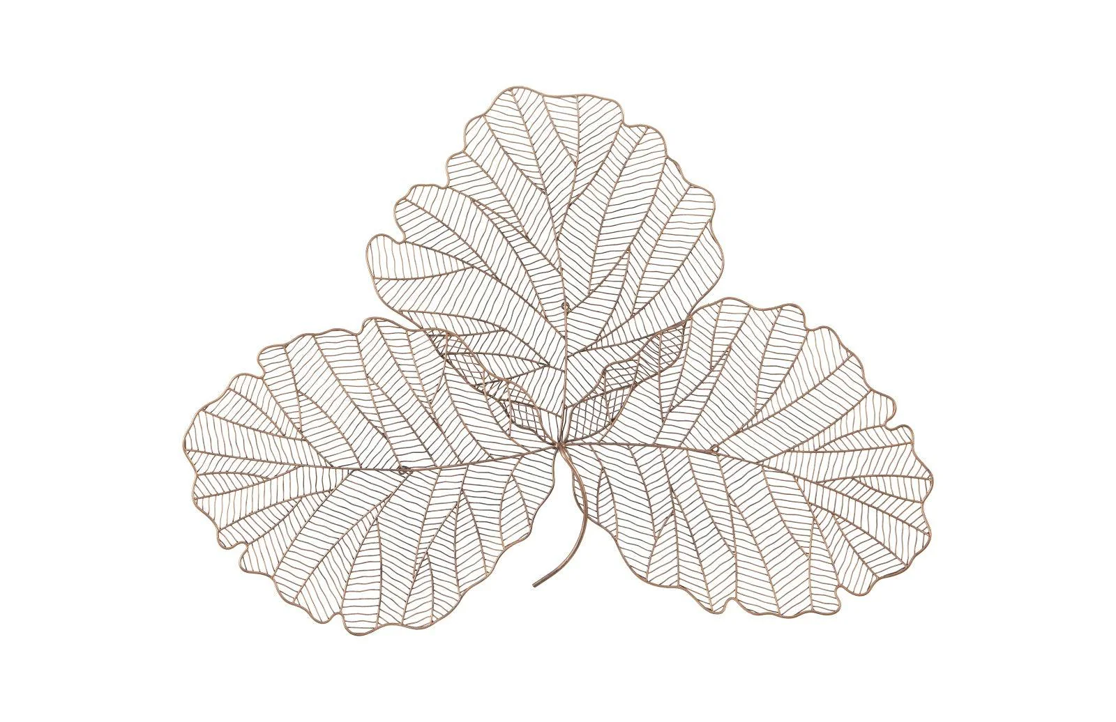 Tri Leaf Wall Art, Medium, Metal, Copper/Black - Frankwebs