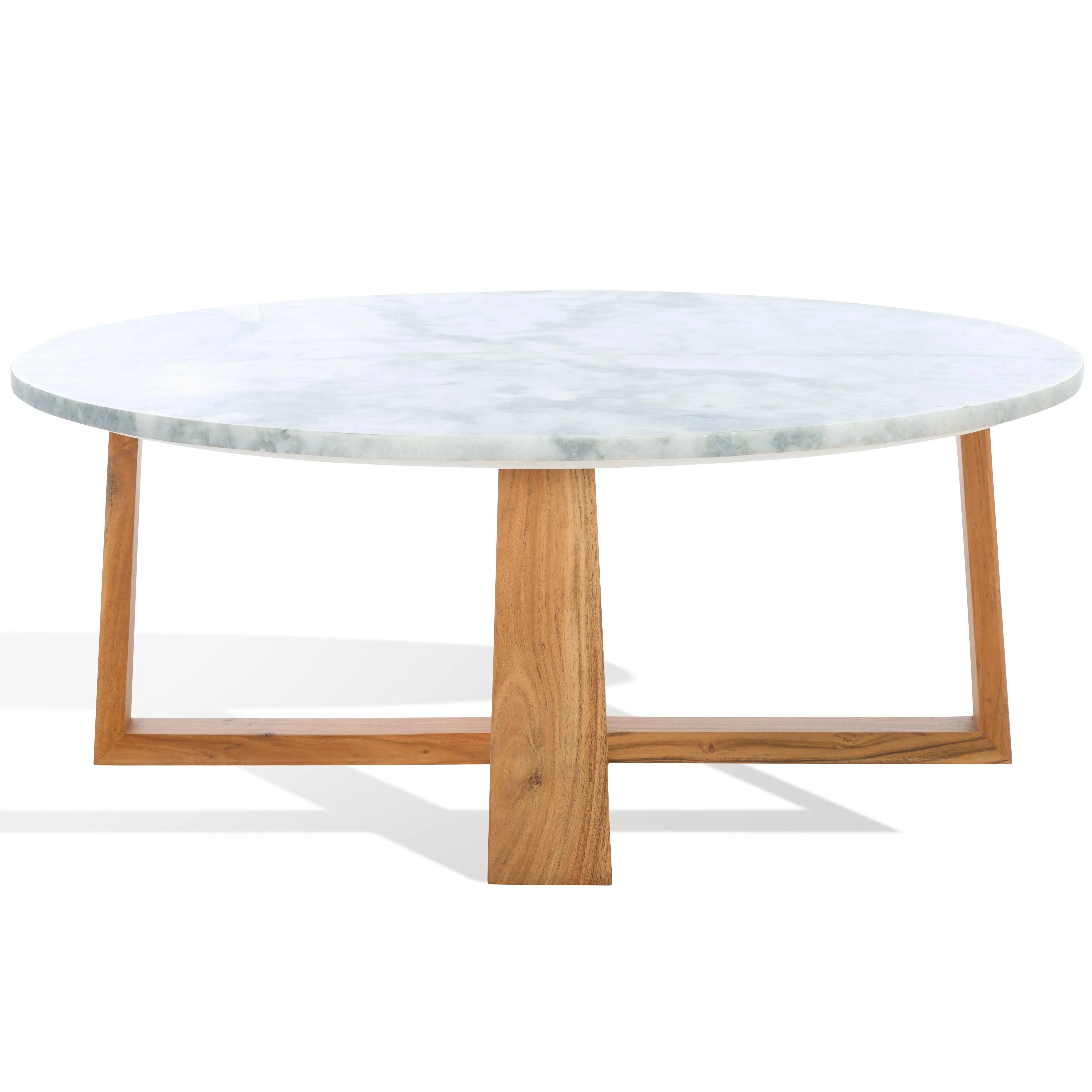 TRENTON ROUND MARBLE TOP COFFEE TABLE - Frankwebs