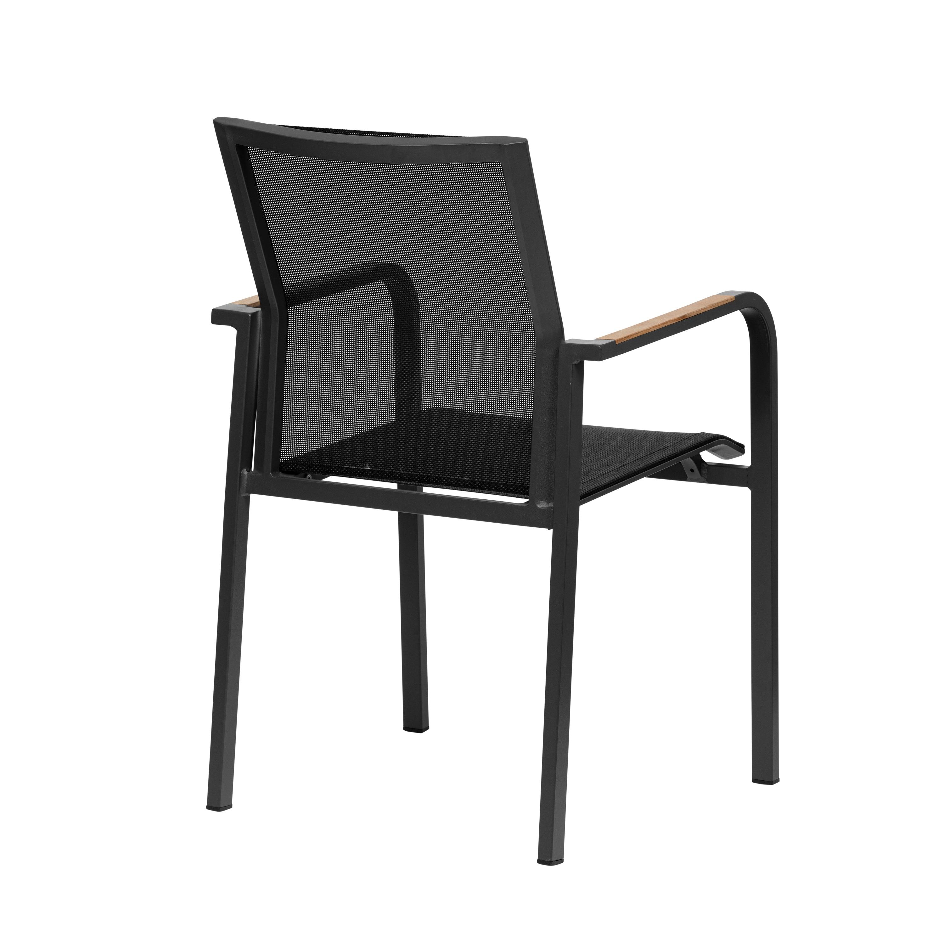 Tristan Armchair in Black Mesh with Anthracite Frame - Set of 2 - Frankwebs