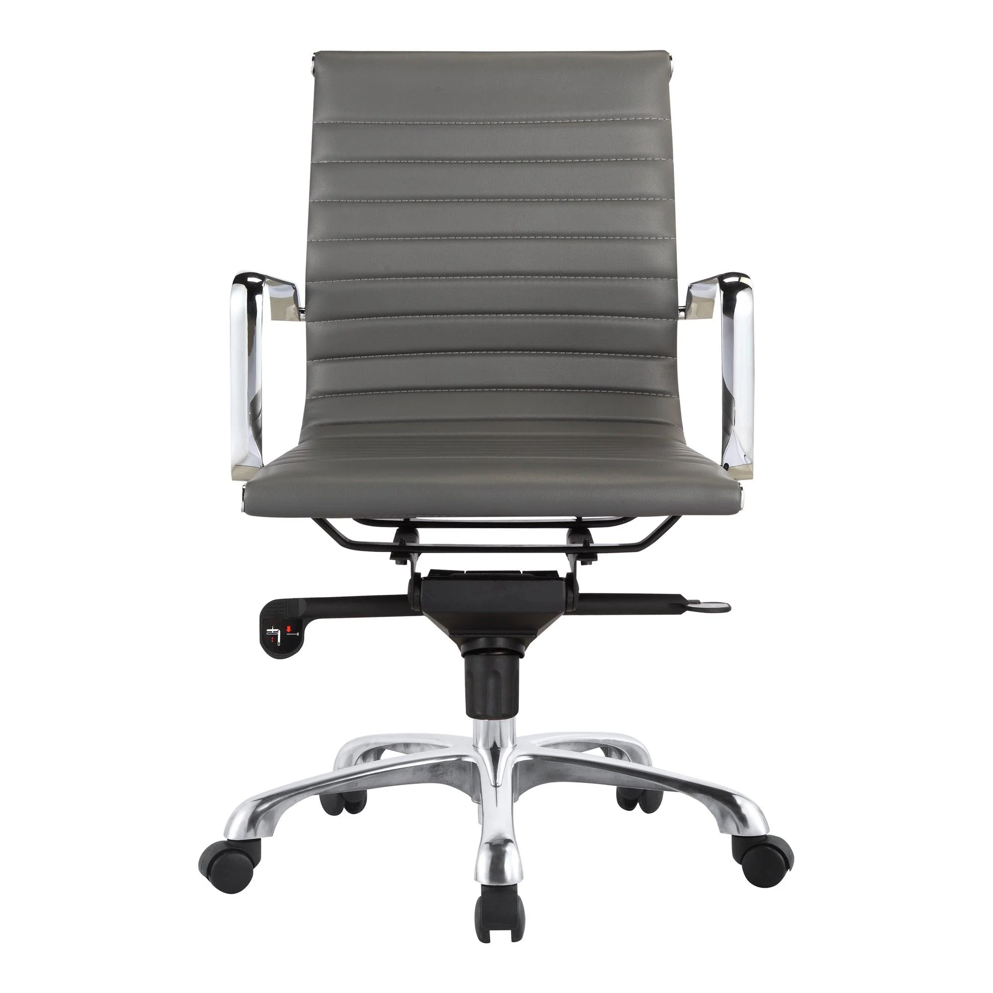 Studio Swivel Office Chair Low Back Grey Vegan Leather - Frankwebs