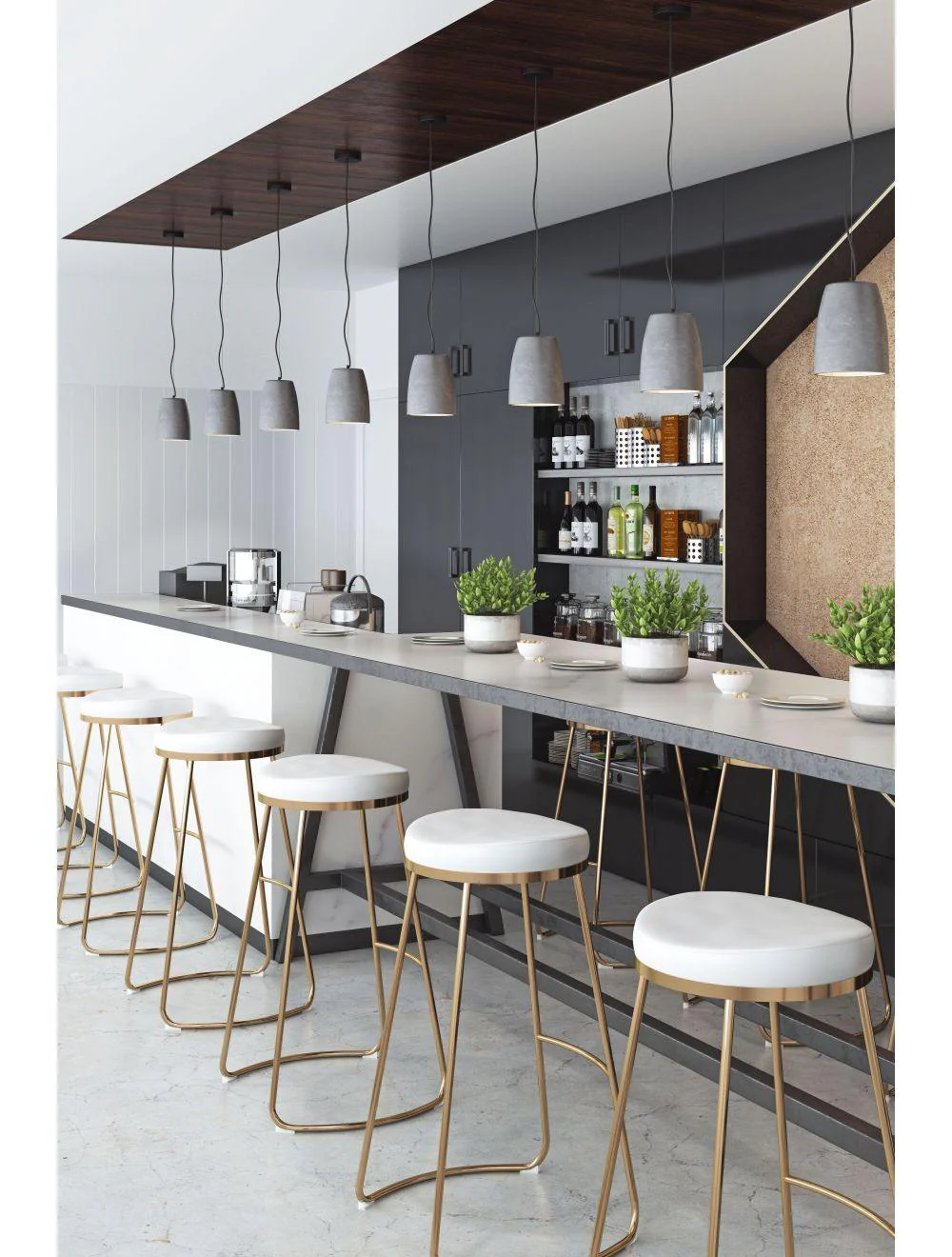 Bree Barstool (Set of 2) White & Gold - Frankwebs